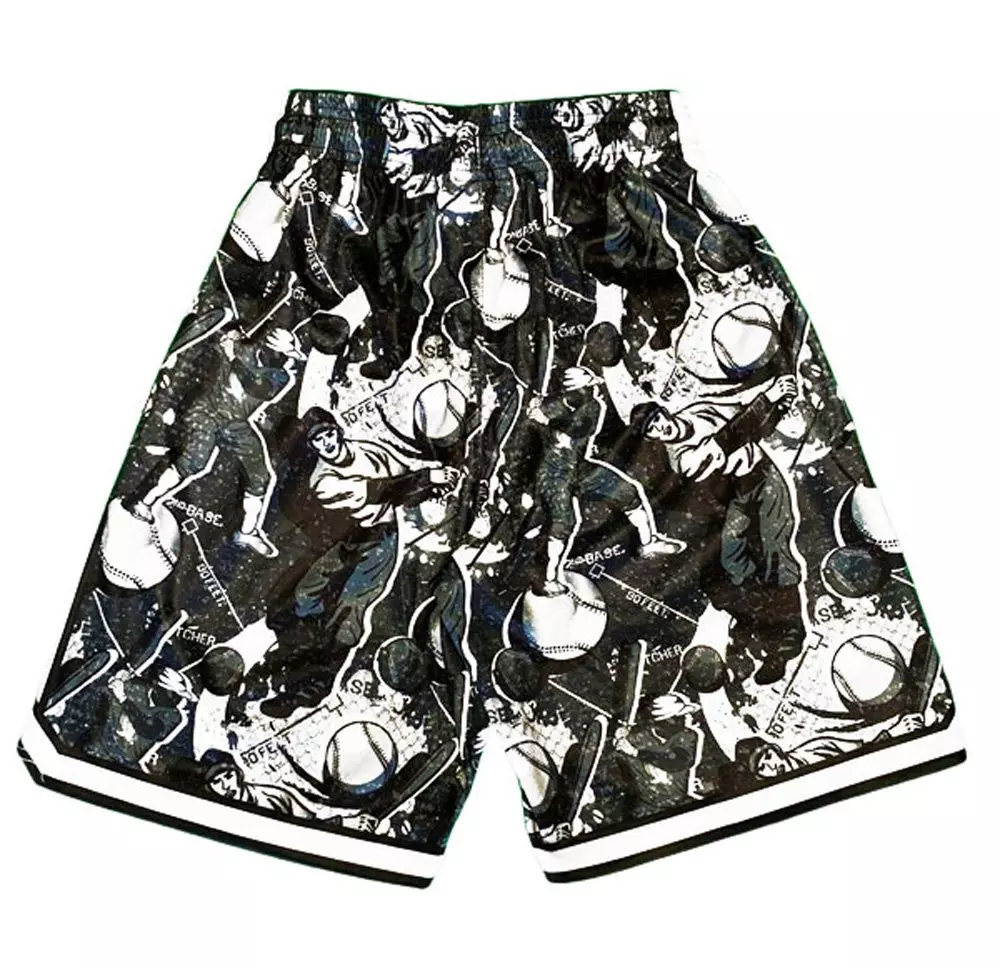 Flow Society Big Boys' Black/Silver Swing Batter Shorts - BLACK/SILVER