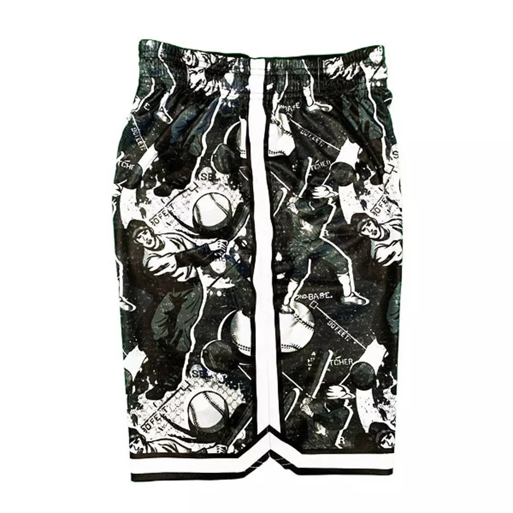 Flow Society Big Boys' Black/Silver Swing Batter Shorts - BLACK/SILVER