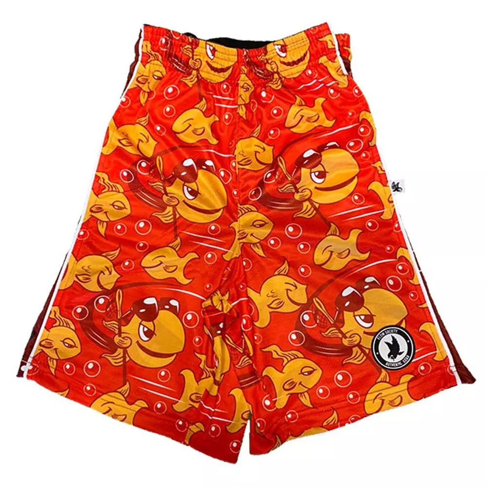 Flow Society Big Boys' Gold Flow Fish Shorts - Orange - ORANGE