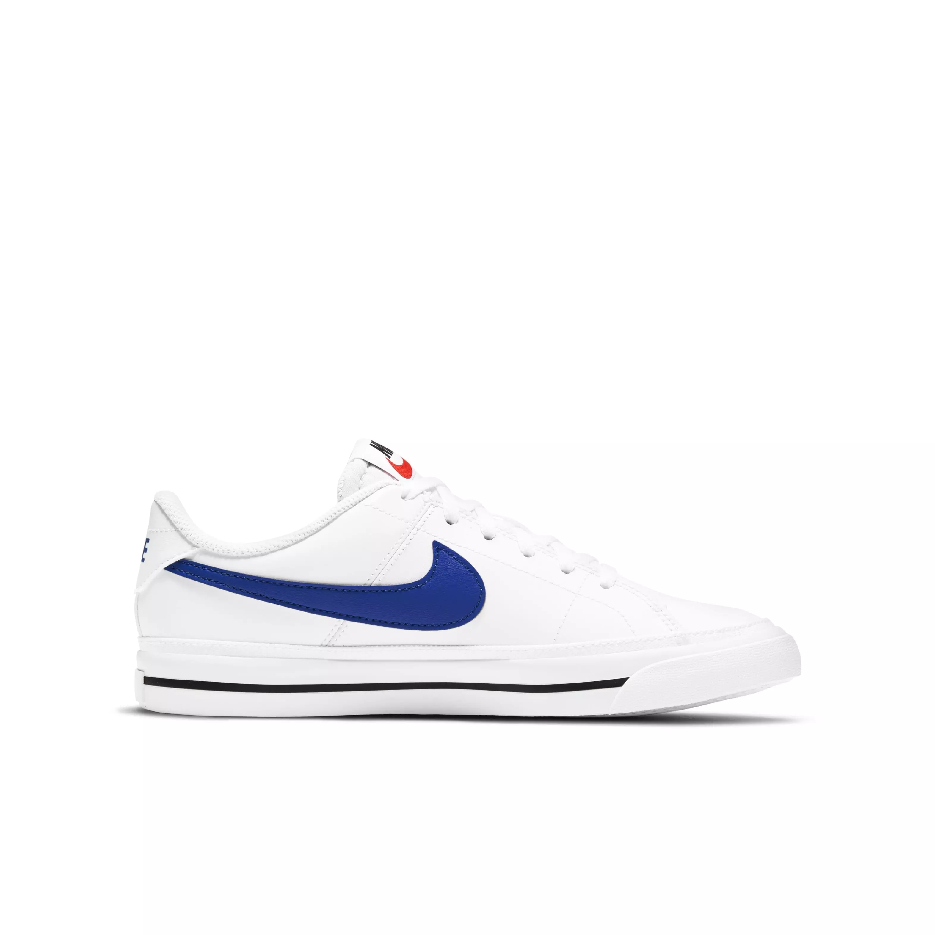 Nike Court Legacy "White/Black/Game Royal" Grade School Kids' Shoe - WHITE