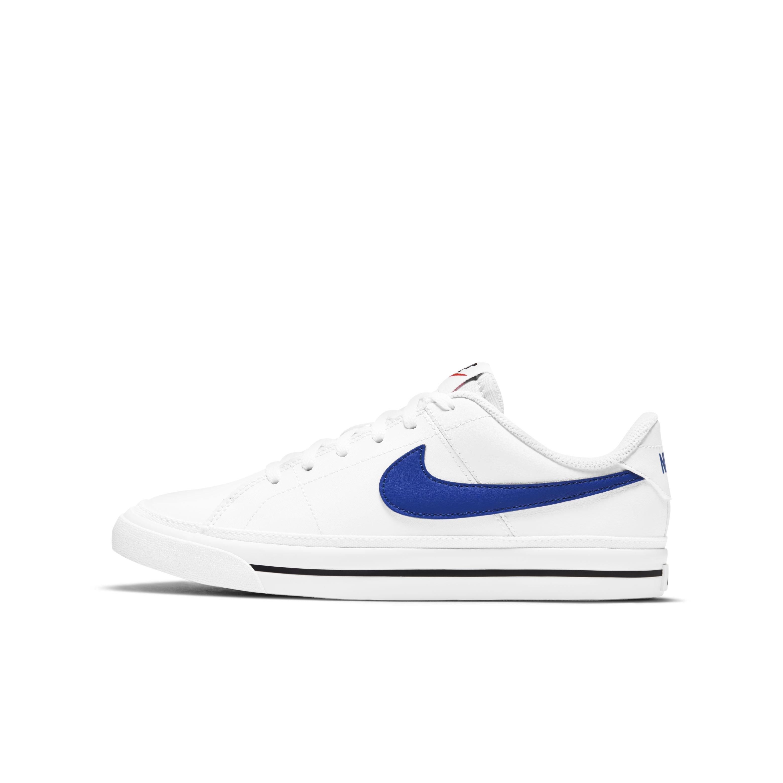 Nike Court Legacy Grade School Kids' White/Black/Game Royal Shoe