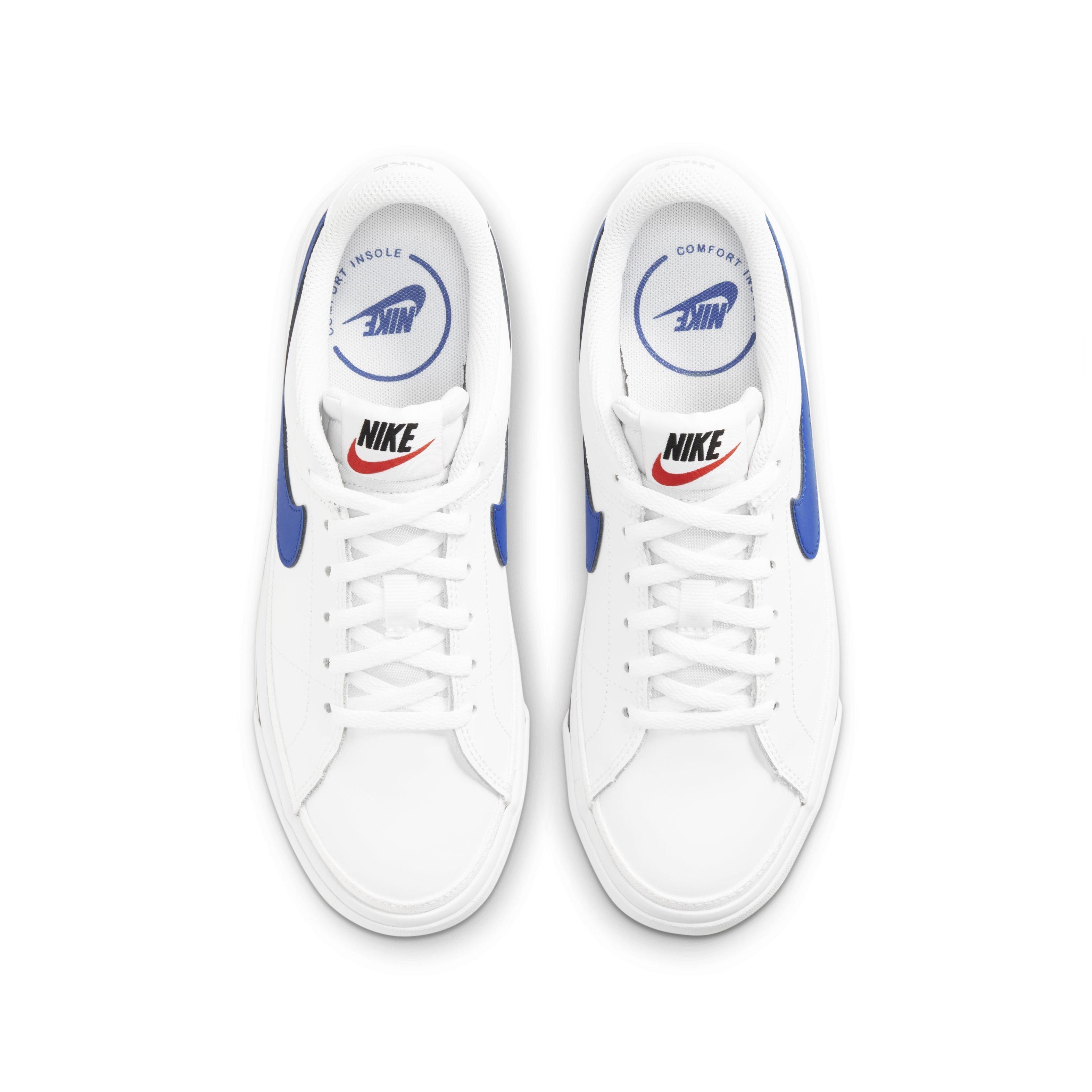 Nike Court Legacy Grade School Kids' White/Black/Game Royal Shoe