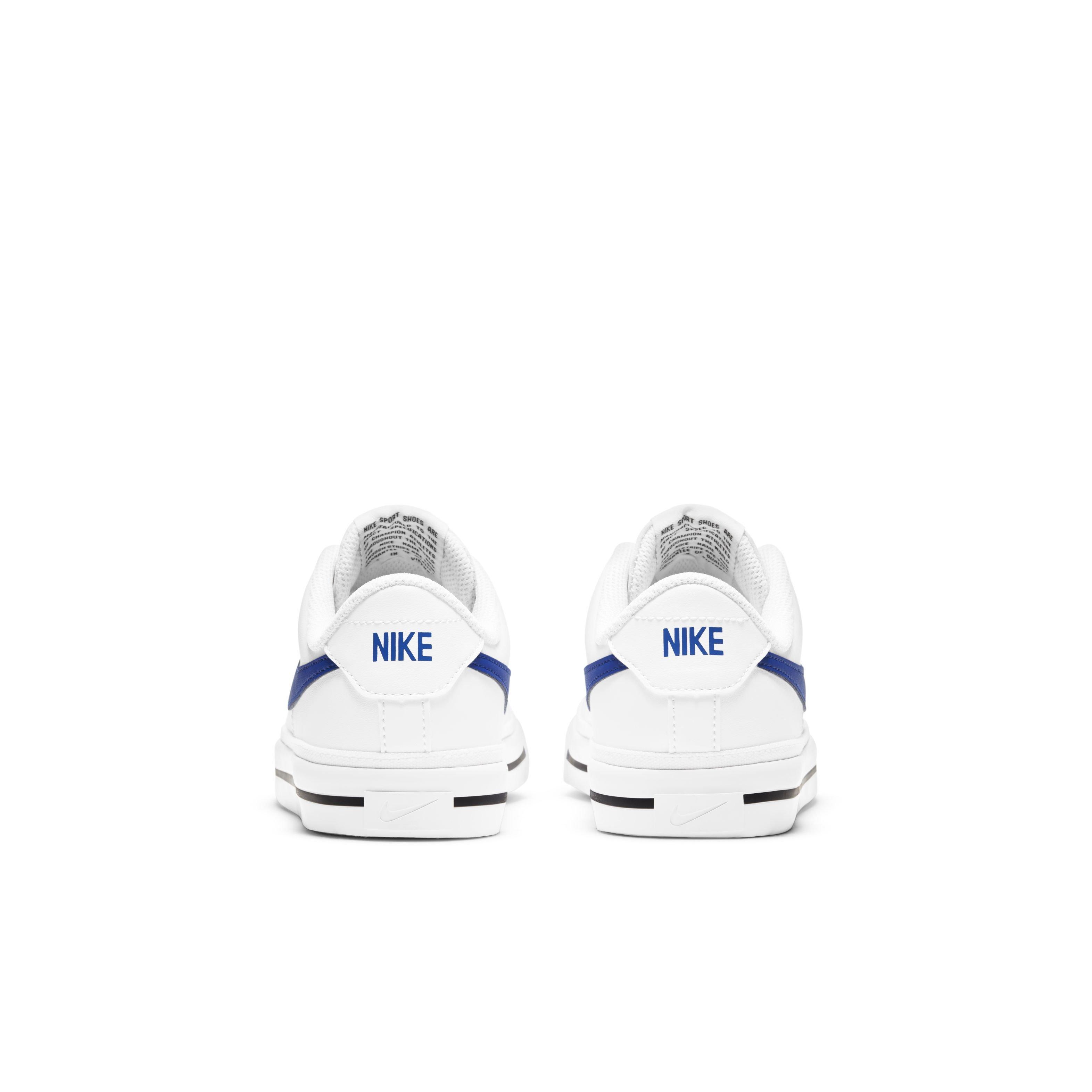 Nike Court Legacy Grade School Kids' White/Black/Game Royal Shoe