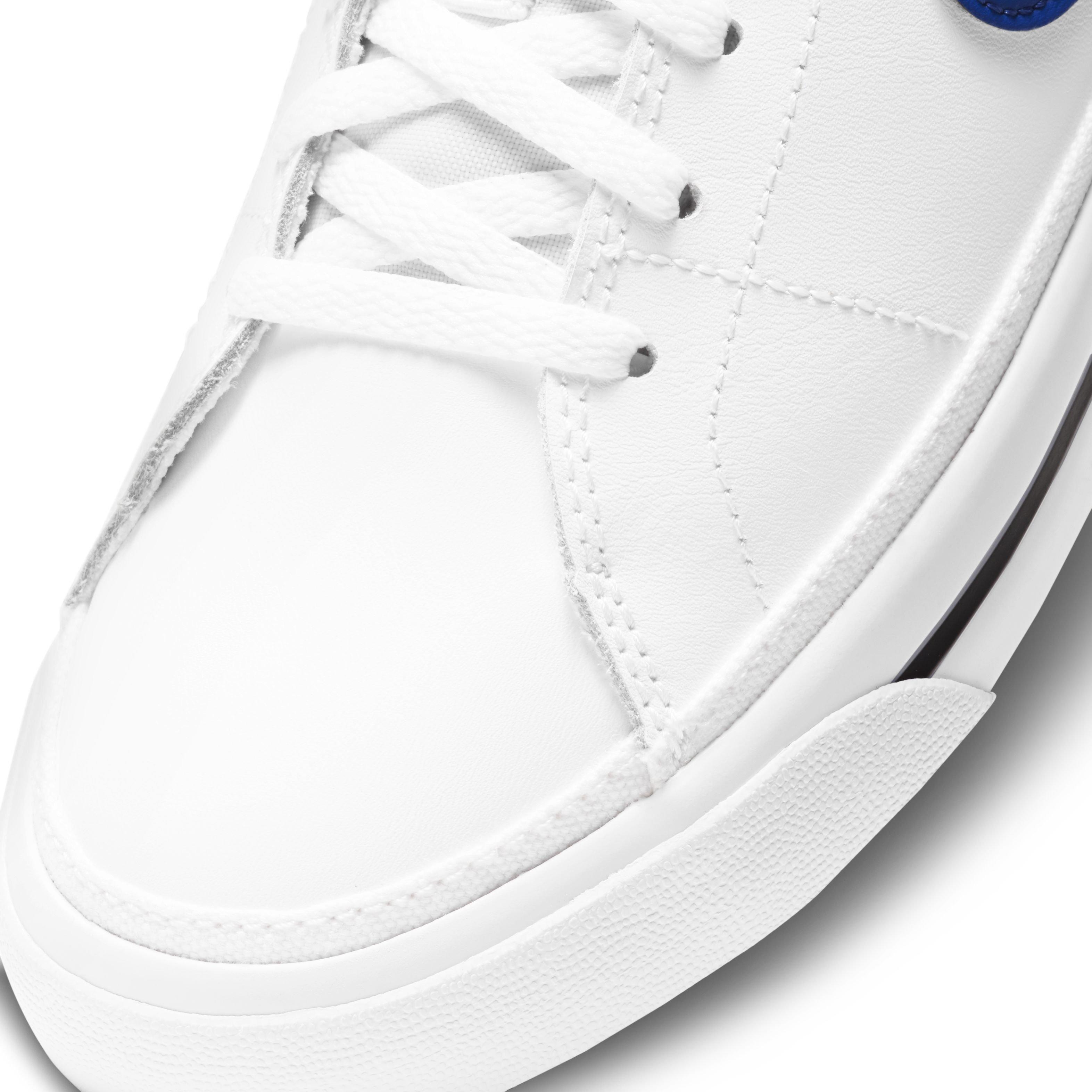 Nike Court Legacy Grade School Kids' White/Black/Game Royal Shoe