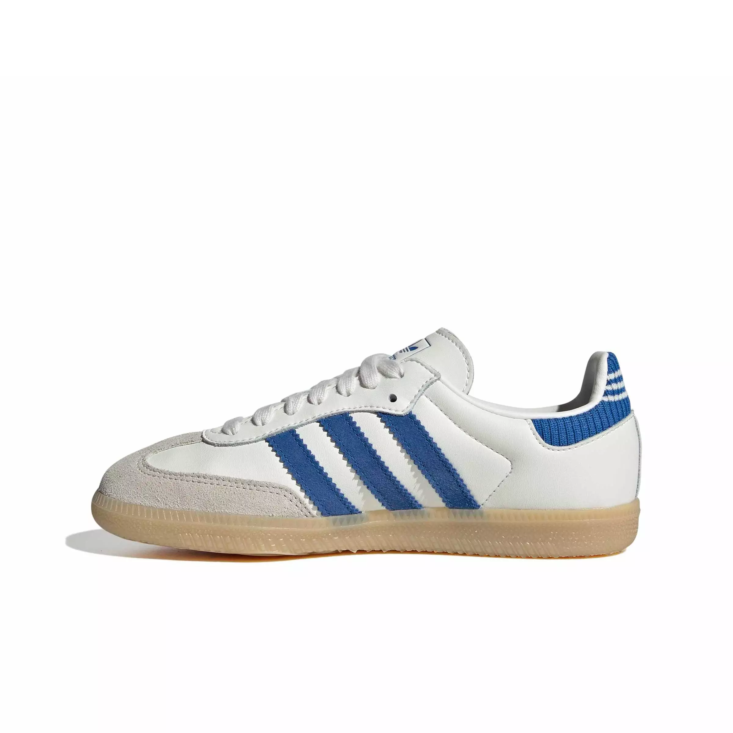 adidas Originals Samba OG "Cloud White/Blue/Gum 3" Grade School Boys' Shoe - WHITE/BLUE/GUM