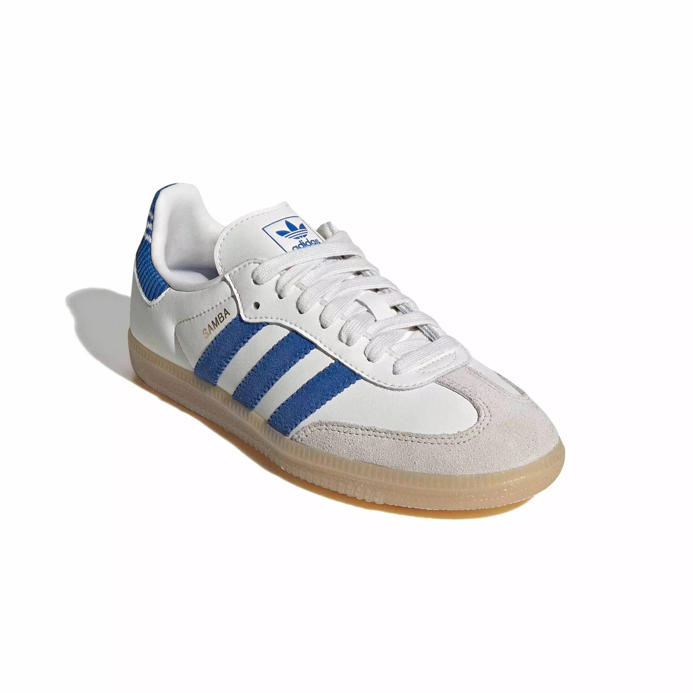 adidas Originals Samba OG "Cloud White/Blue/Gum 3" Grade School Boys' Shoe - WHITE/BLUE/GUM