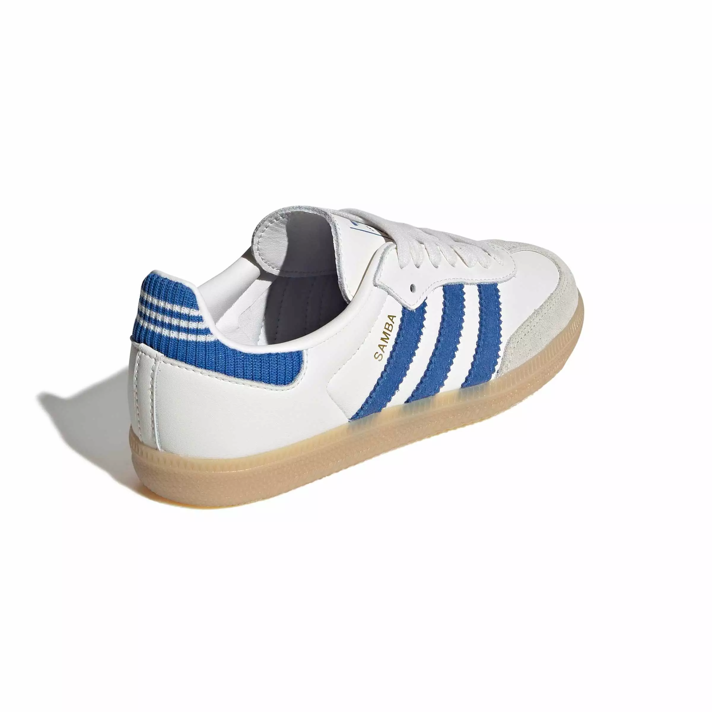 adidas Originals Samba OG "Cloud White/Blue/Gum 3" Grade School Boys' Shoe - WHITE/BLUE/GUM