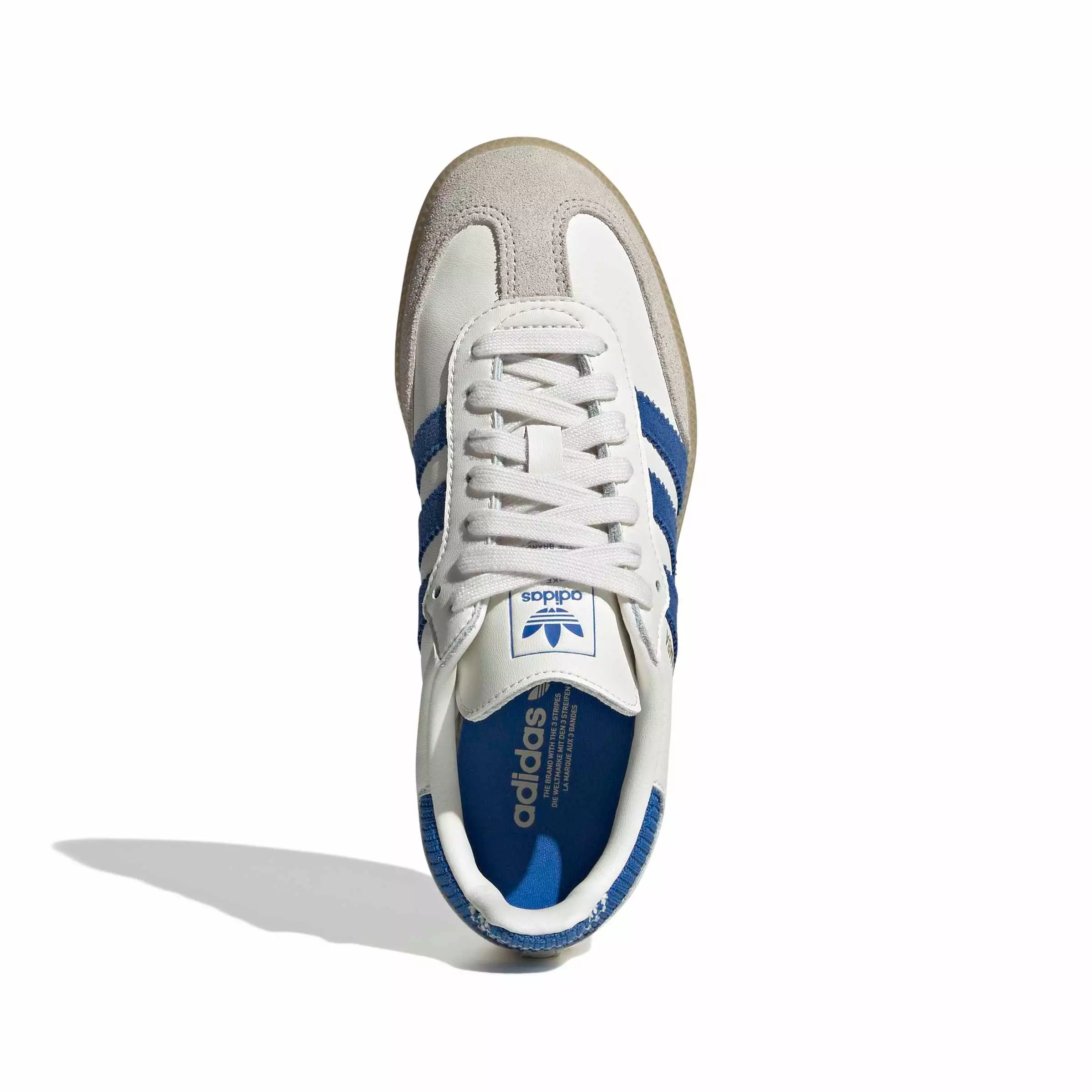 adidas Originals Samba OG "Cloud White/Blue/Gum 3" Grade School Boys' Shoe - WHITE/BLUE/GUM