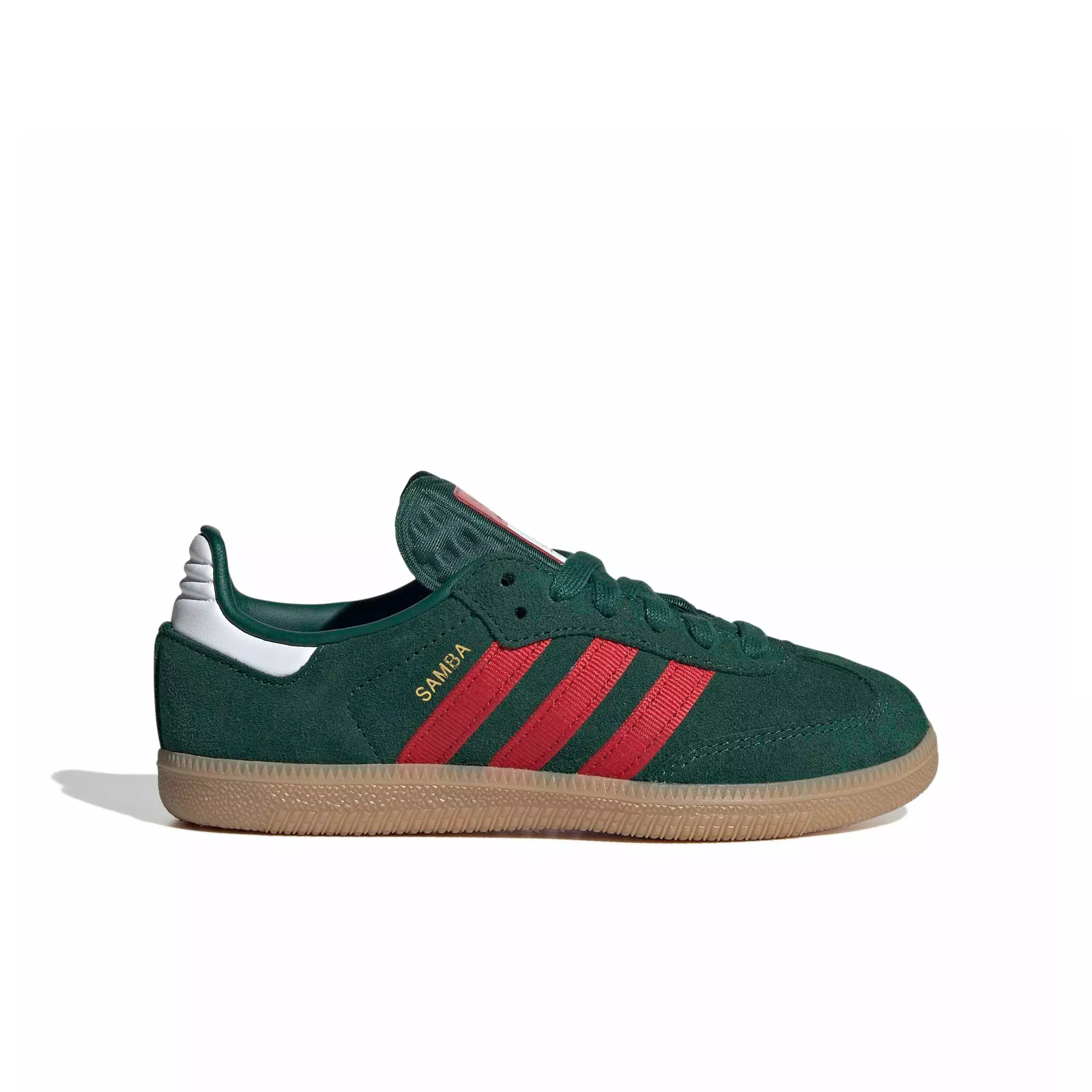 adidas Originals Samba OG "Team Dark Green/Better Scarlet/Gum 4" Preschool Boys' Shoe - DK GREEN/SCARLET/GUM