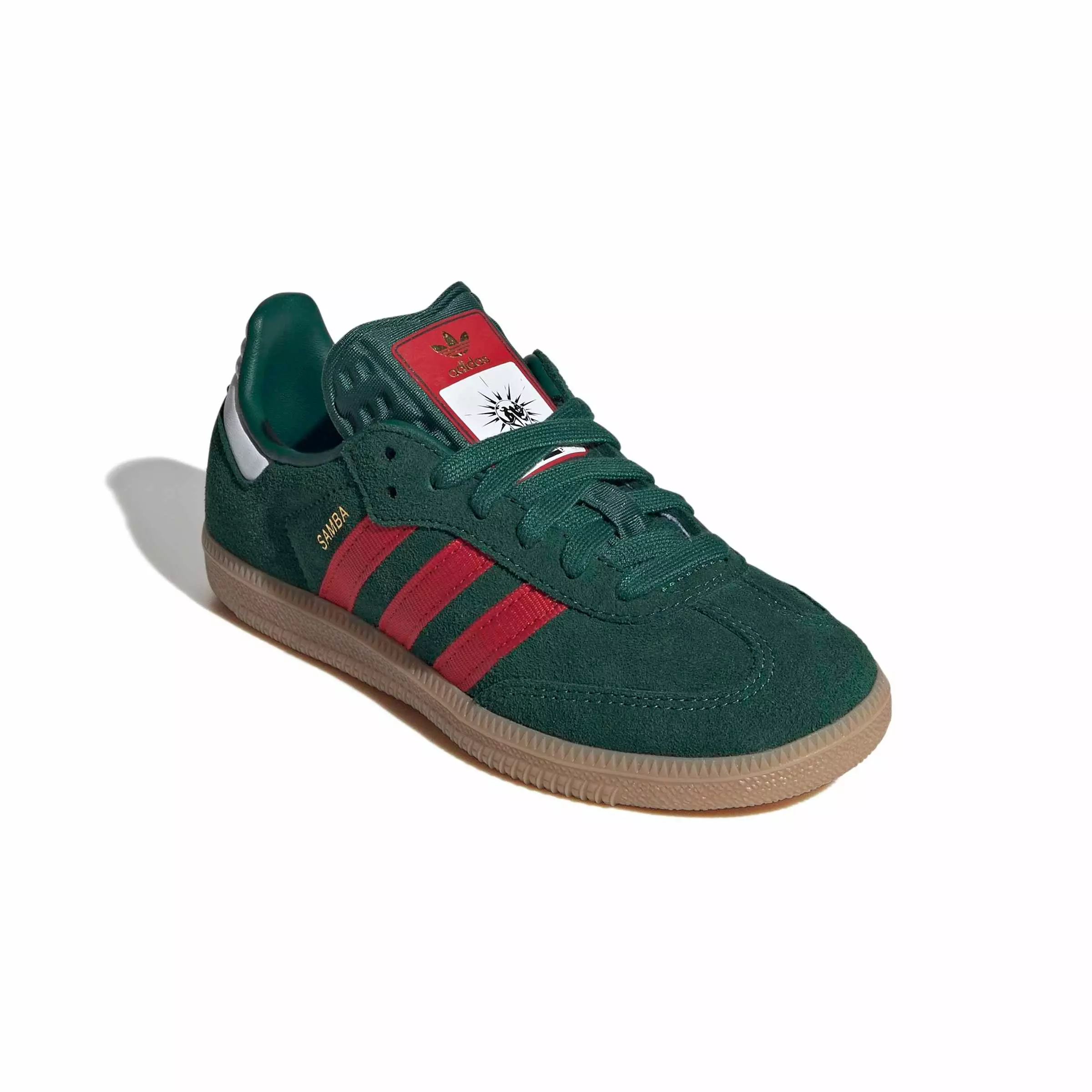 adidas Originals Samba OG "Team Dark Green/Better Scarlet/Gum 4" Preschool Boys' Shoe - DK GREEN/SCARLET/GUM