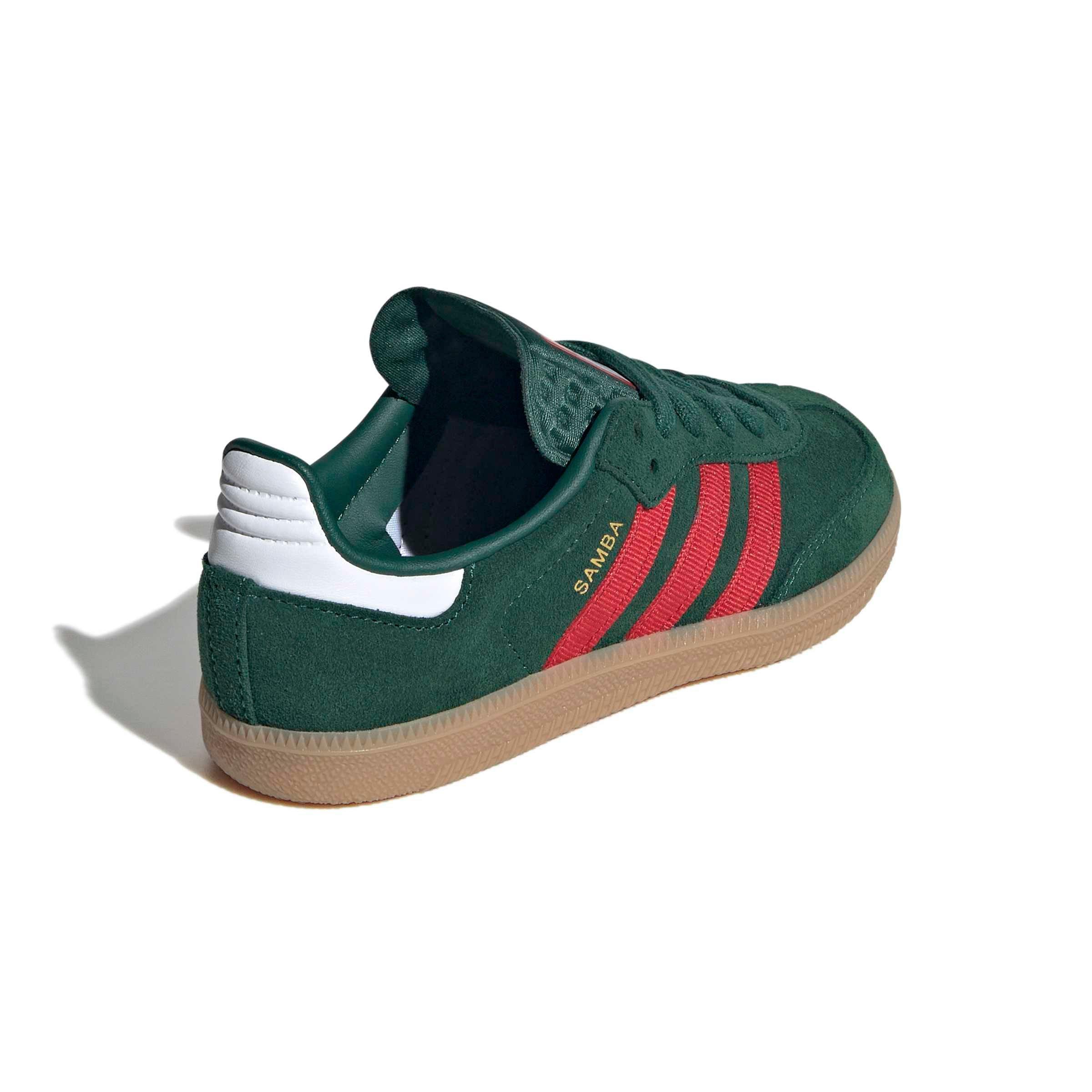 adidas Originals Samba OG "Team Dark Green/Better Scarlet/Gum 4" Preschool Boys' Shoe - DK GREEN/SCARLET/GUM Thumbnail View 4