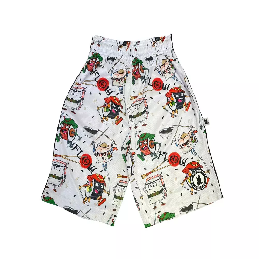 Flow Society Big Boys' Samurai Sushi Shorts - White - WHITE