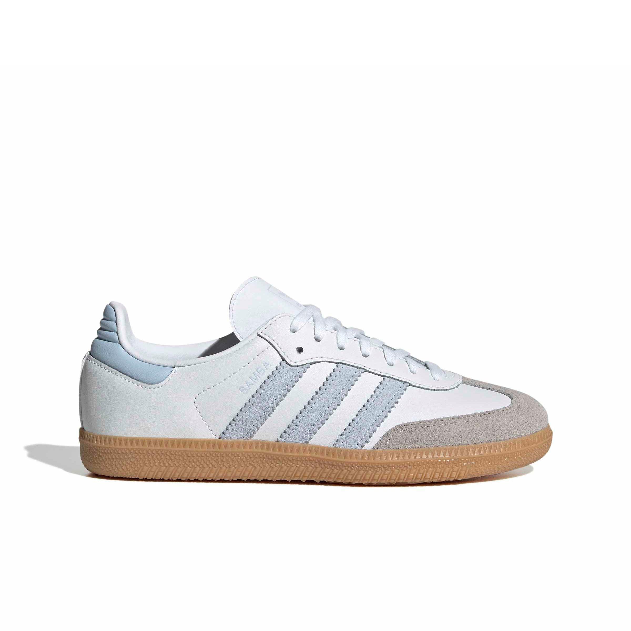 adidas Originals Samba OG "Ftwr White/Crystal Sky/Gum 3" Grade School Girls' Shoe - WHITE/SKY/GUM Thumbnail View 1