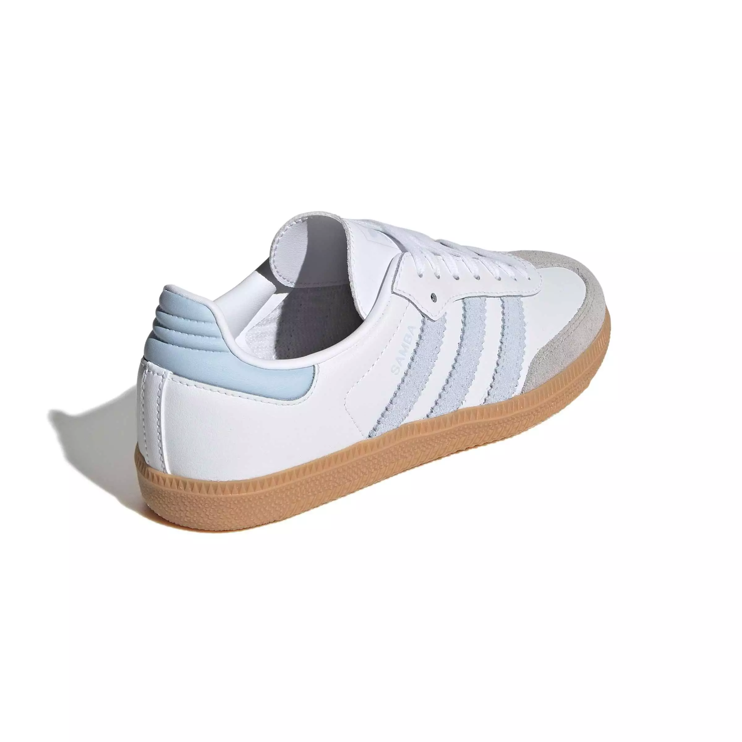 adidas Originals Samba OG "Ftwr White/Crystal Sky/Gum 3" Grade School Girls' Shoe - WHITE/SKY/GUM