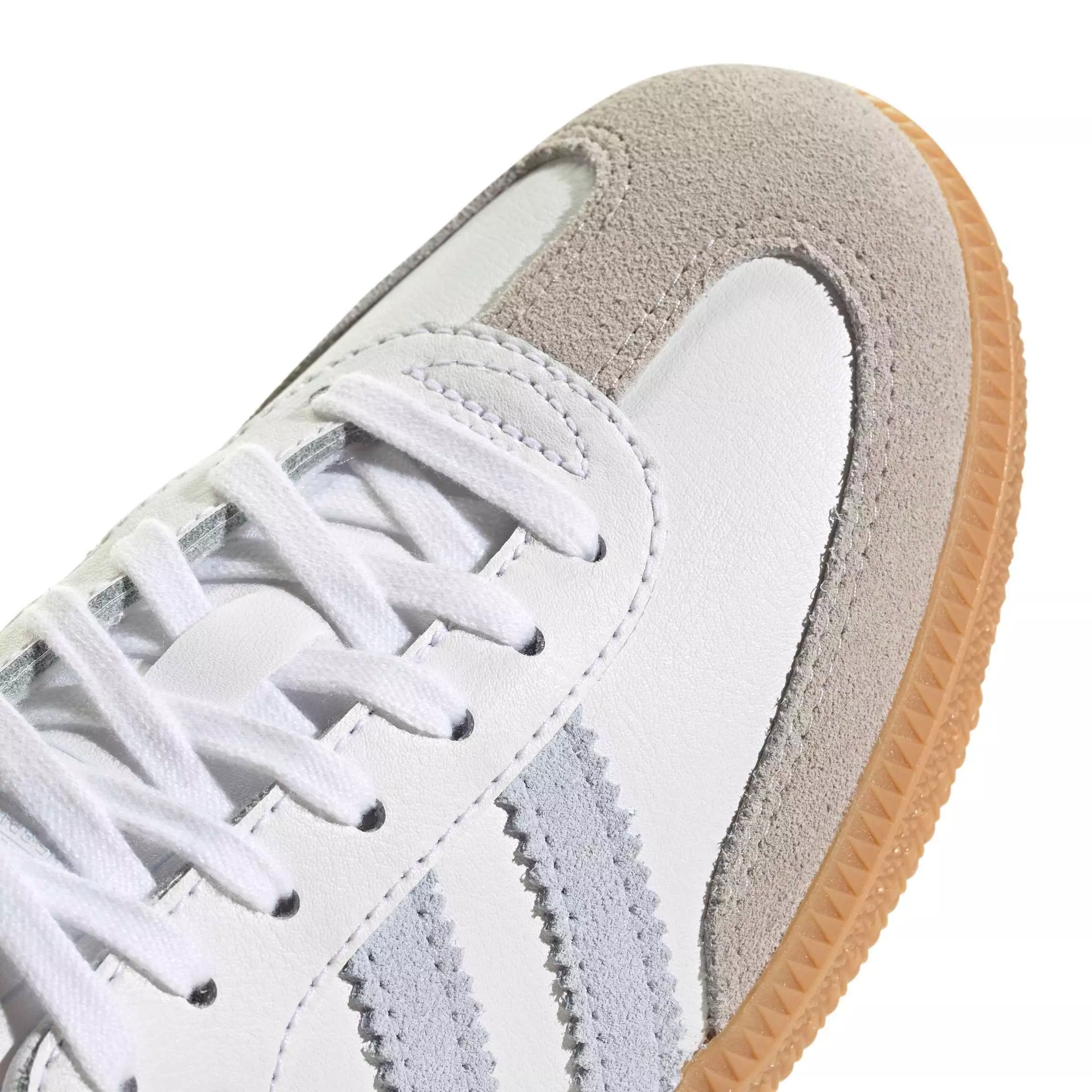 adidas Originals Samba OG "Ftwr White/Crystal Sky/Gum 3" Grade School Girls' Shoe - WHITE/SKY/GUM