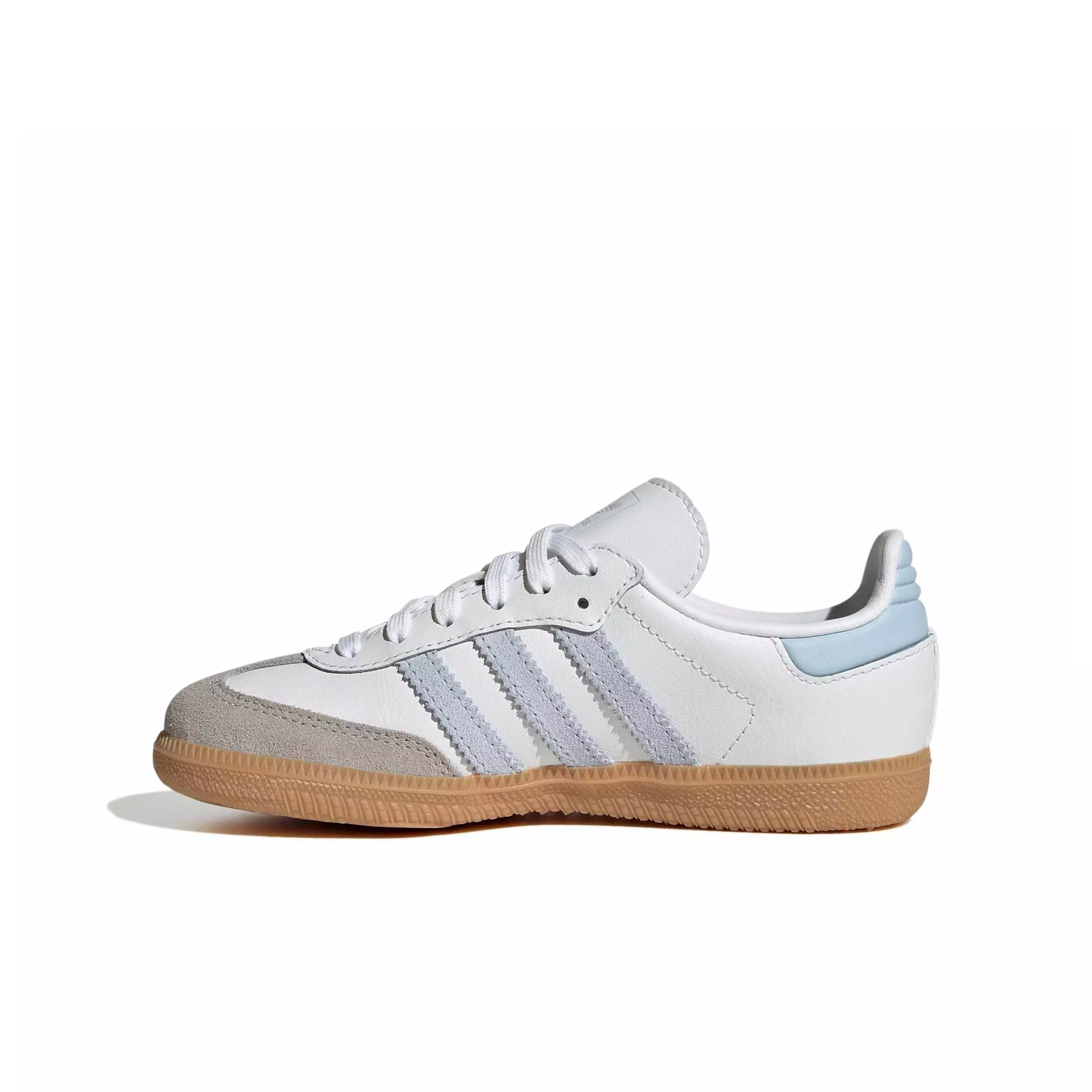 adidas Originals Samba OG "Ftwr White/Crystal Sky/Gum 3" Preschool Girls' Shoe - WHITE/SKY/GUM