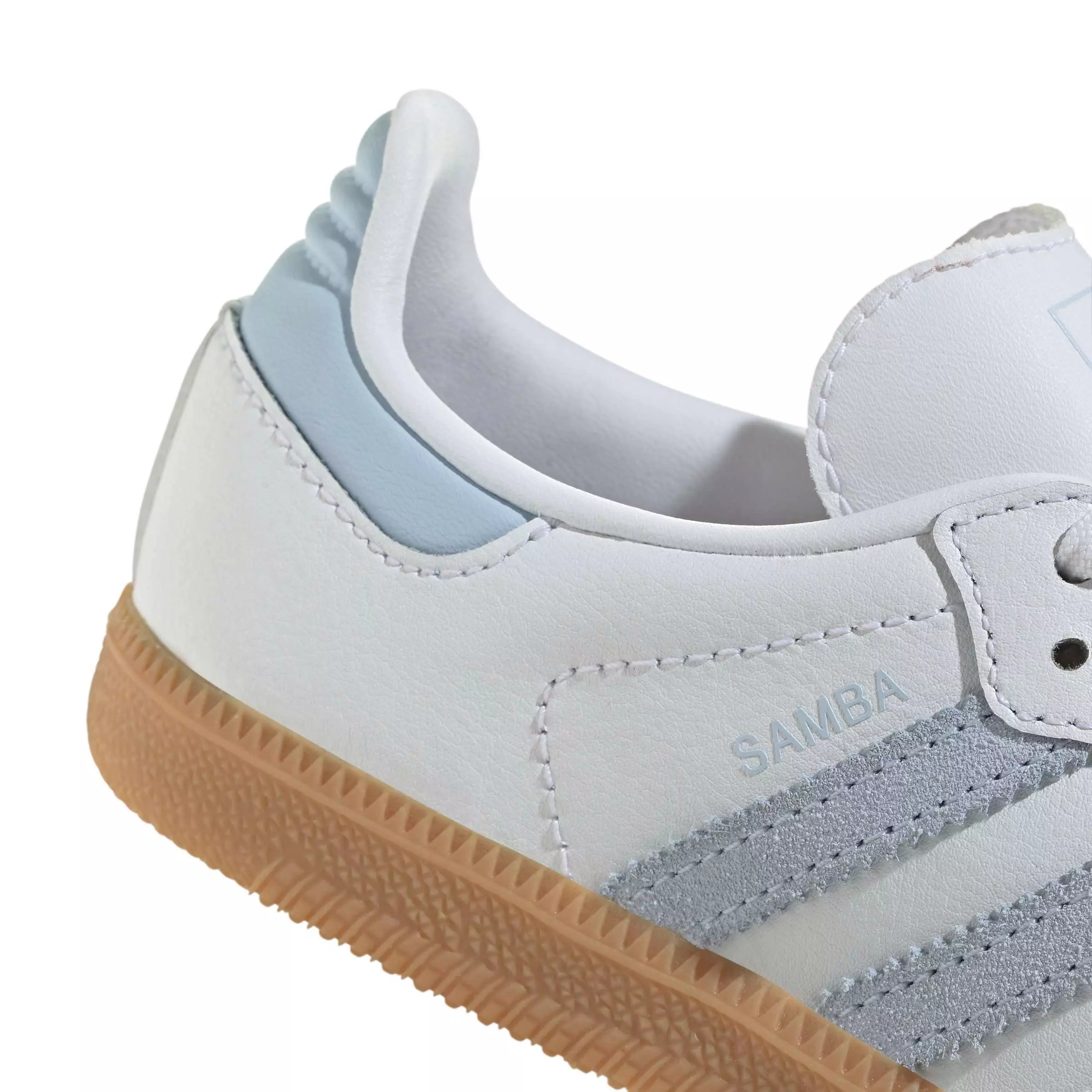 adidas Originals Samba OG "Ftwr White/Crystal Sky/Gum 3" Preschool Girls' Shoe - WHITE/SKY/GUM