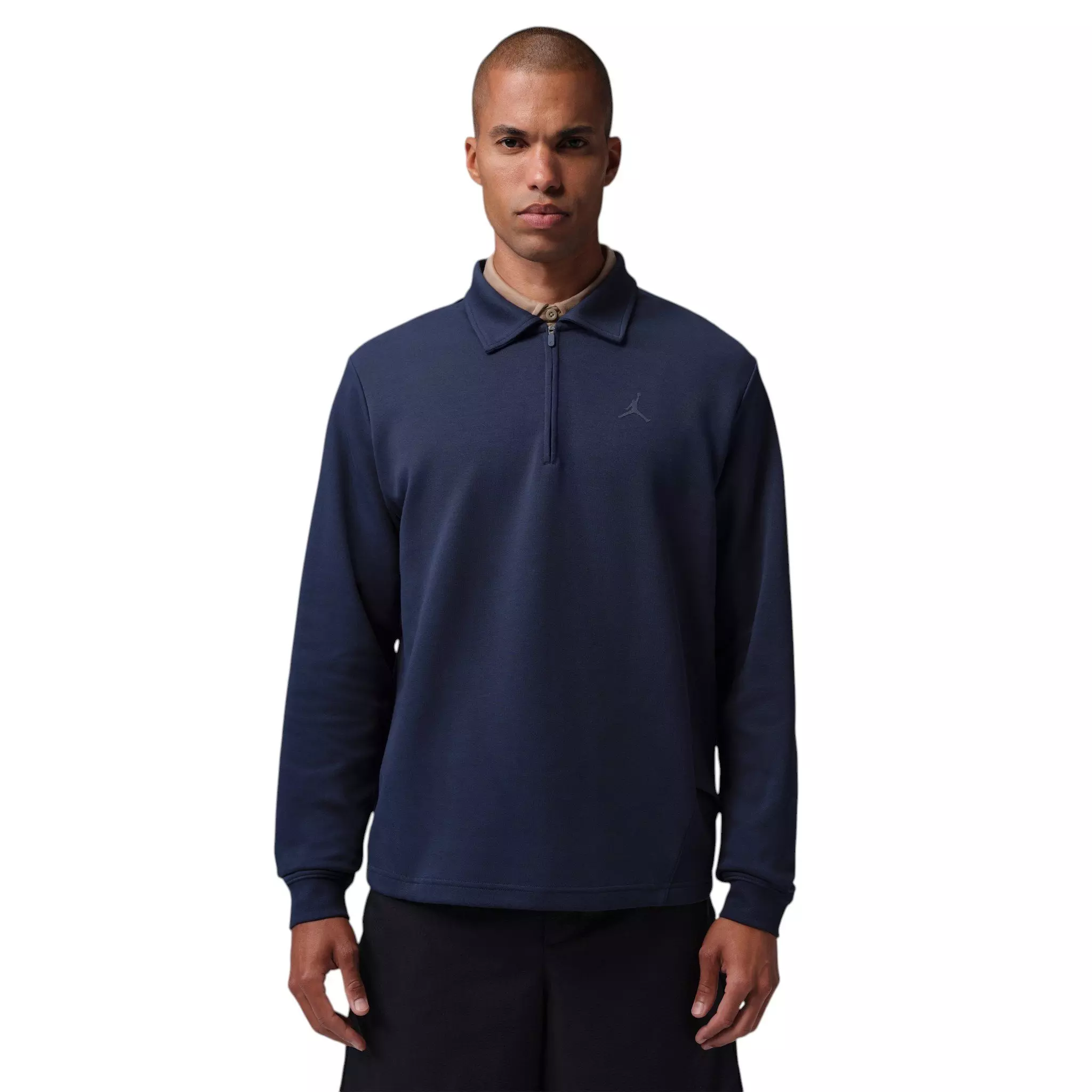 Jordan Men's 1/4-Zip Collared Long Sleeve Golf Top - Blue - BLUE