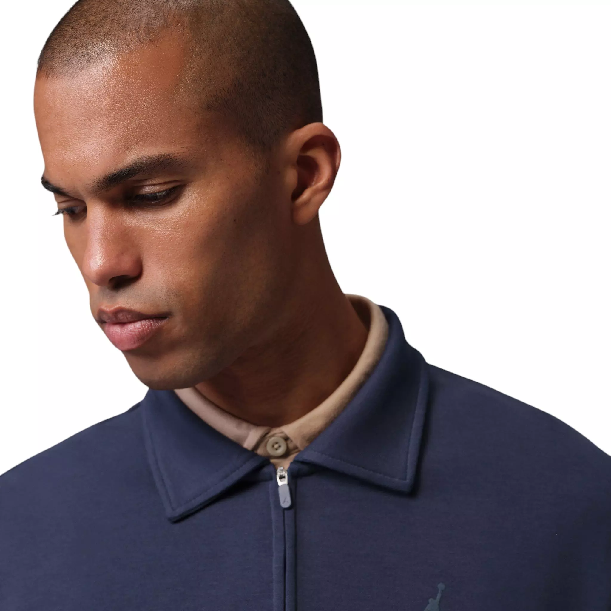Jordan Men's 1/4-Zip Collared Long Sleeve Golf Top - Blue - BLUE