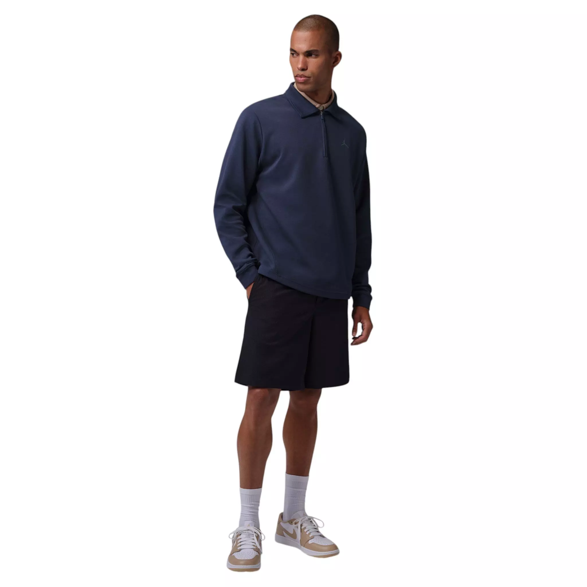 Jordan Men's 1/4-Zip Collared Long Sleeve Golf Top - Blue - BLUE
