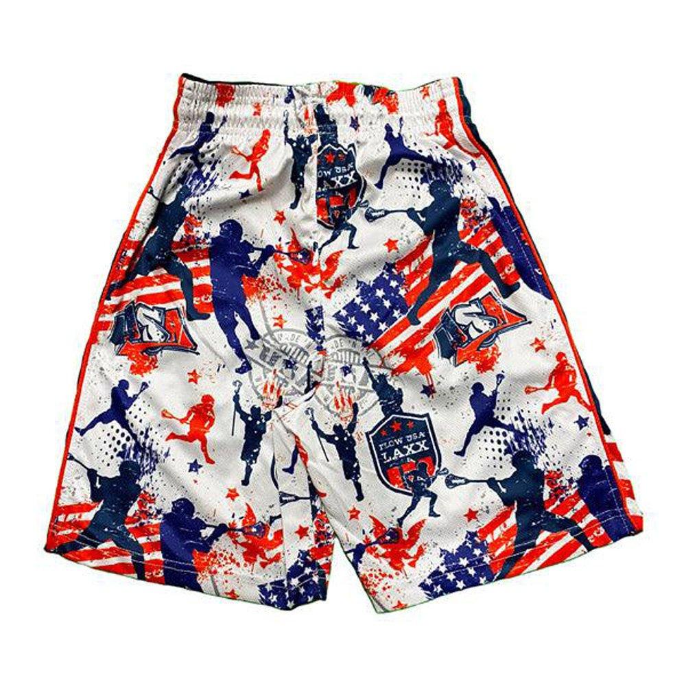 Flow Society Flow Laxx USA Big Boys' White/Red/Blue Shorts