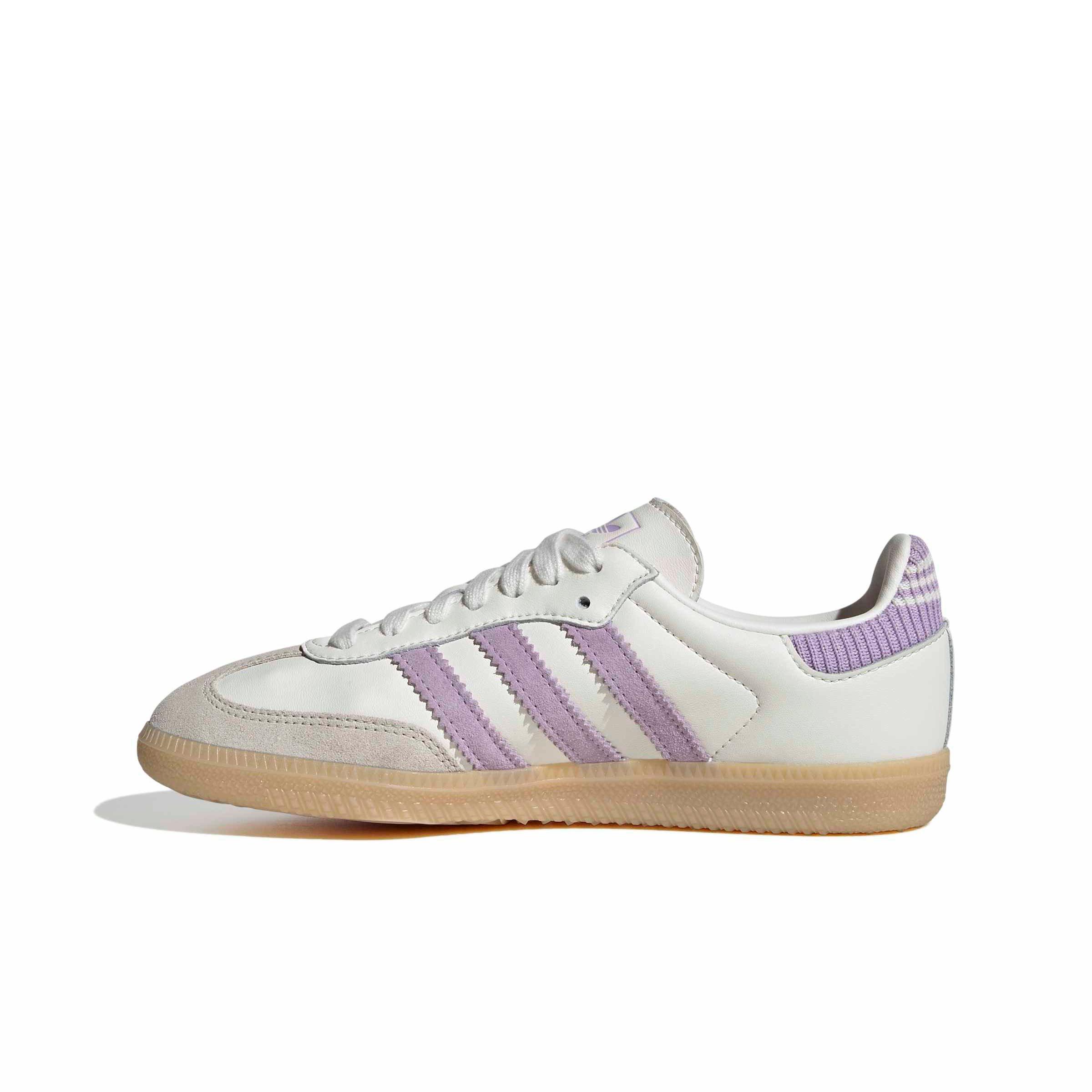 adidas Originals Samba OG "Cloud White/Powder Plum/Gum 3" Grade School Girls' Shoe - WHITE/PLUM/GUM Thumbnail View 2