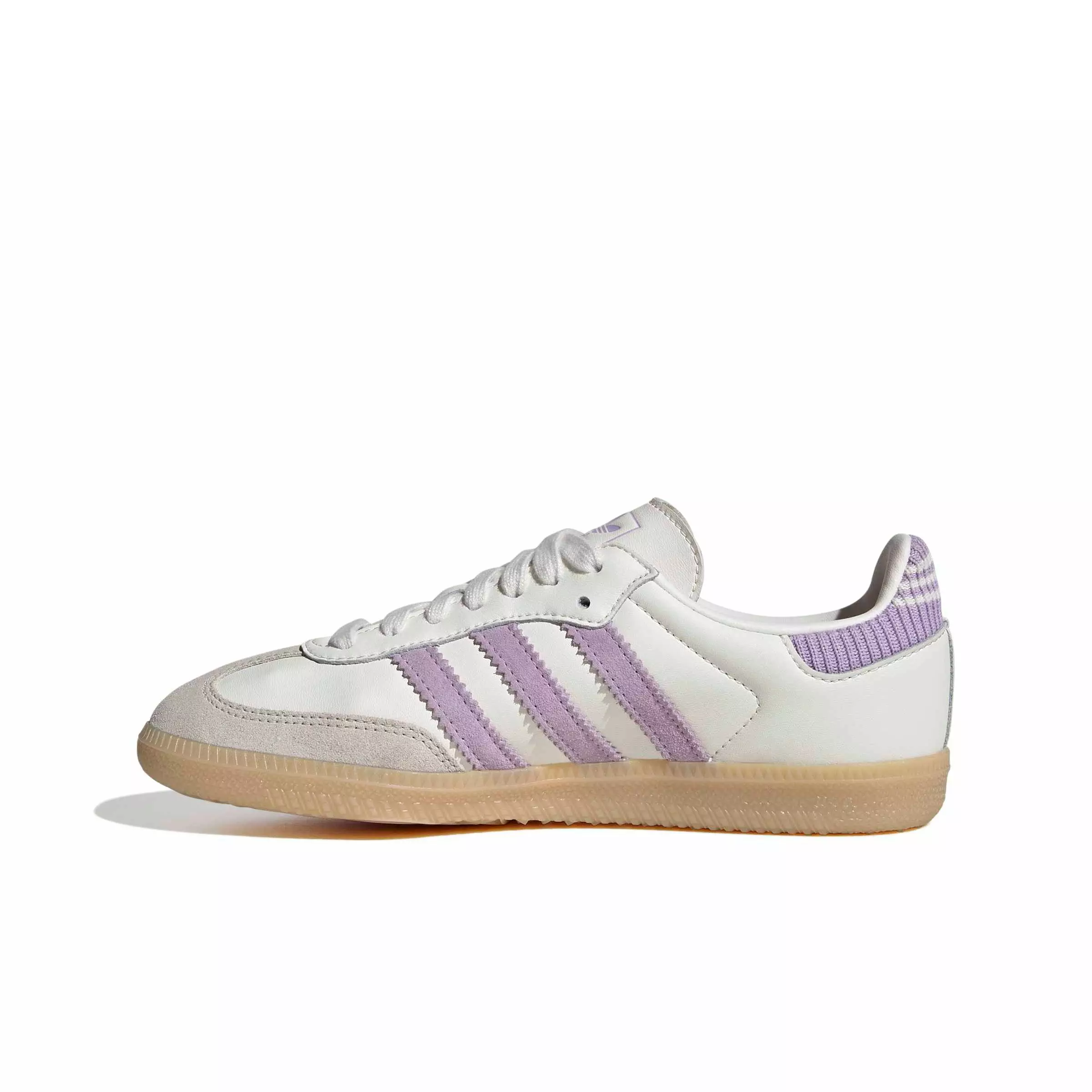 adidas Originals Samba OG "Cloud White/Powder Plum/Gum 3" Grade School Girls' Shoe - WHITE/PLUM/GUM