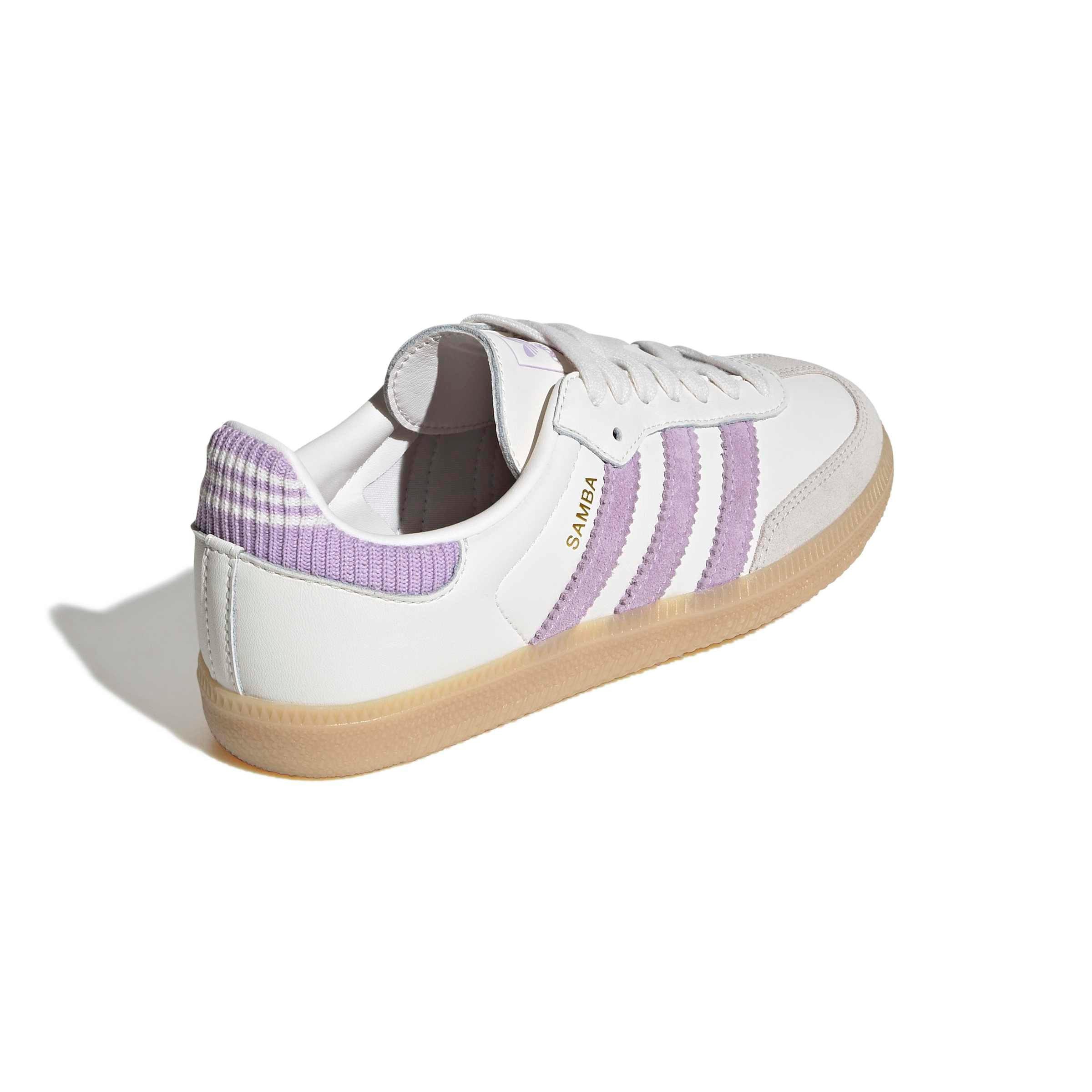 adidas Originals Samba OG "Cloud White/Powder Plum/Gum 3" Grade School Girls' Shoe - WHITE/PLUM/GUM Thumbnail View 4