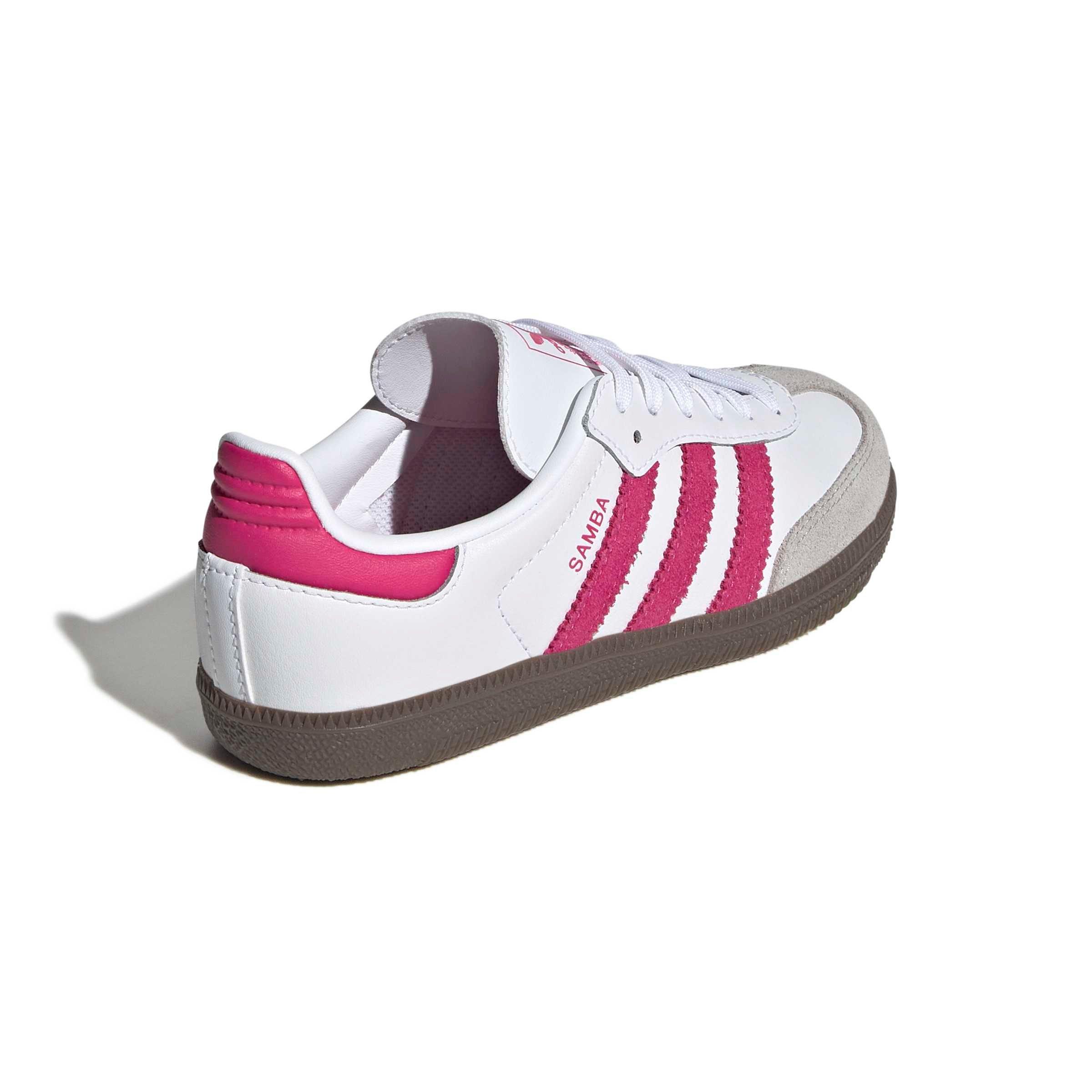 adidas Originals Samba OG "Ftwr White/Real Magenta/Gum 5" Preschool Girls' Shoe - WHITE/MAGENTA/GUM Thumbnail View 4