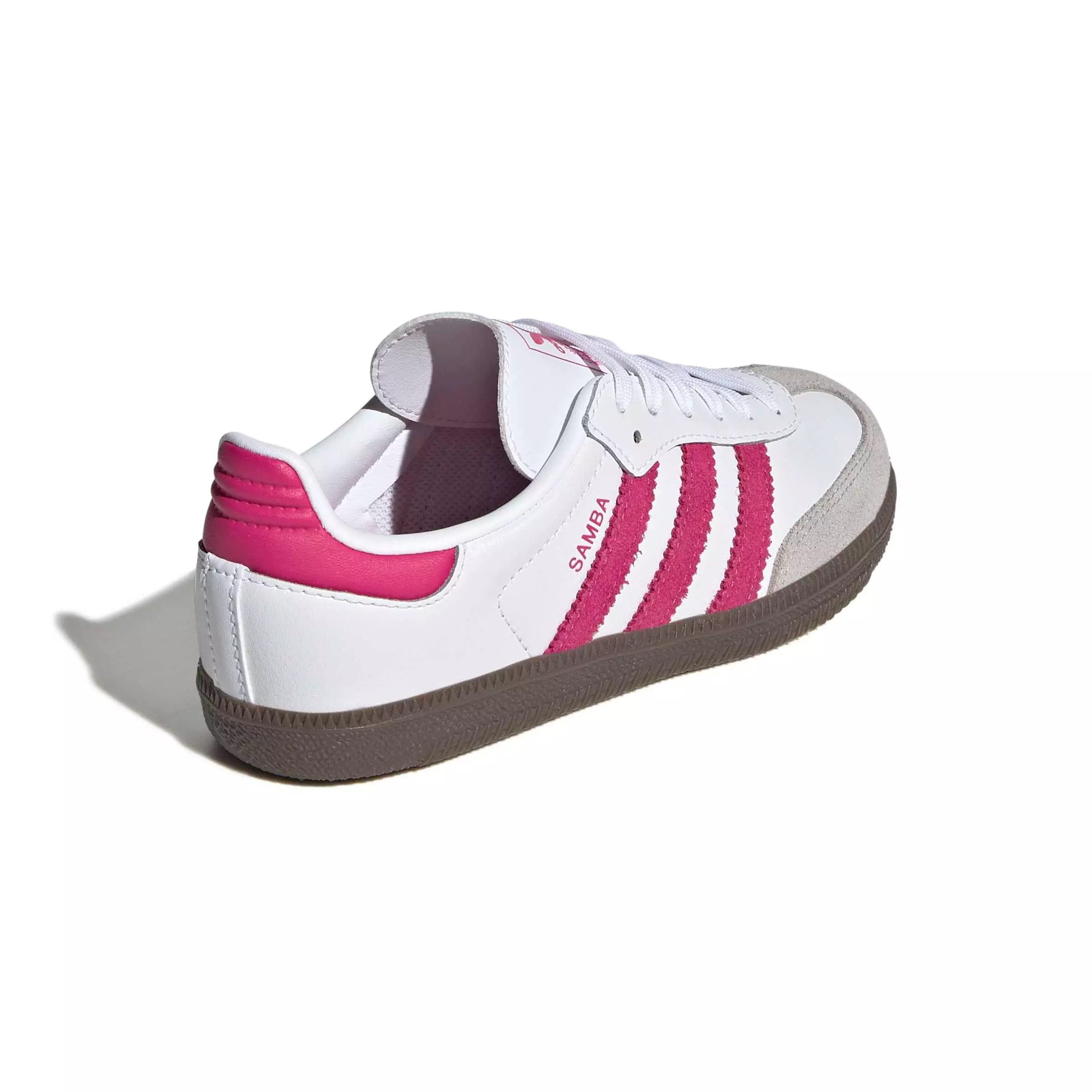 adidas Originals Samba OG "Ftwr White/Real Magenta/Gum 5" Preschool Girls' Shoe - WHITE/MAGENTA/GUM