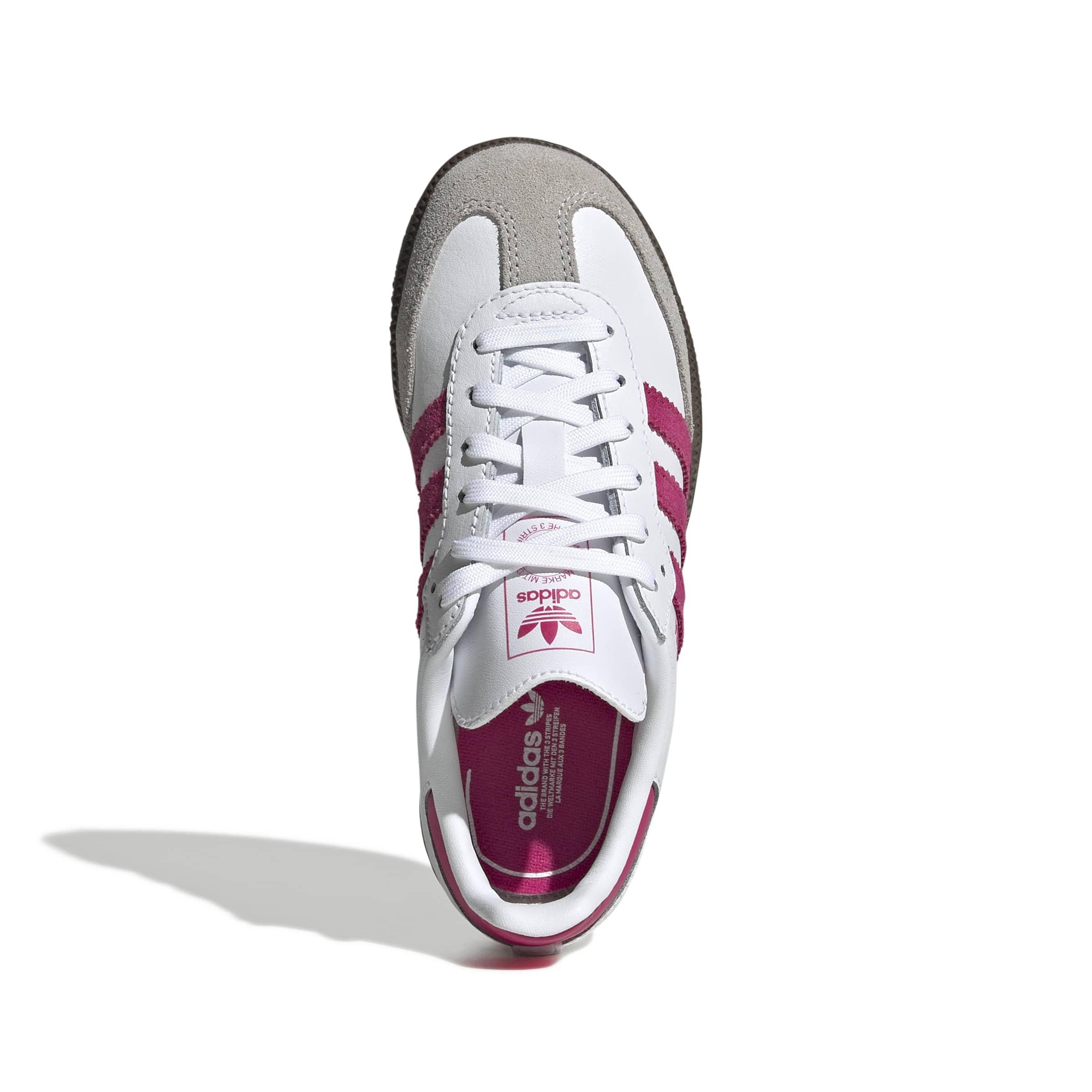 adidas Originals Samba OG "Ftwr White/Real Magenta/Gum 5" Preschool Girls' Shoe - WHITE/MAGENTA/GUM Thumbnail View 5