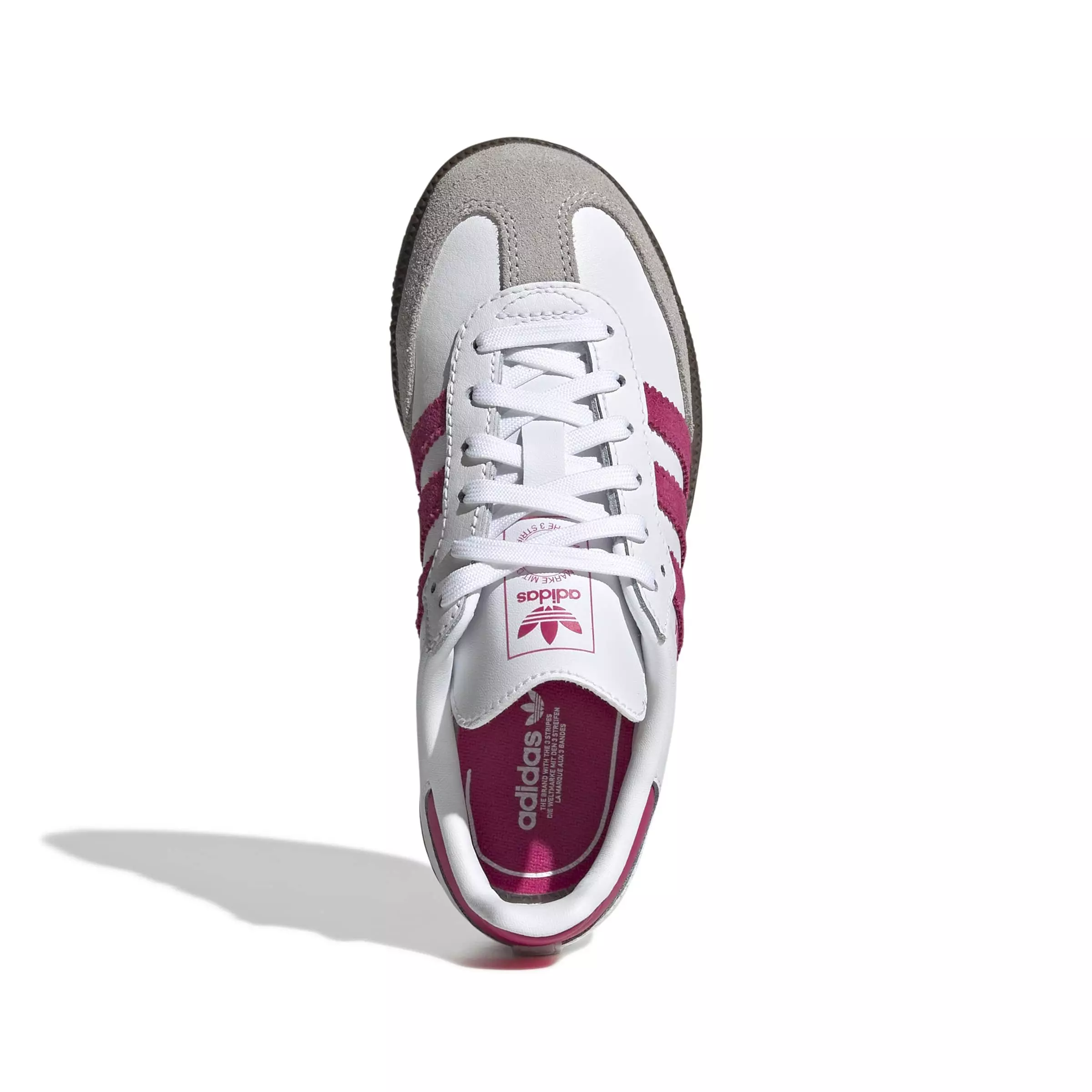 adidas Originals Samba OG "Ftwr White/Real Magenta/Gum 5" Preschool Girls' Shoe - WHITE/MAGENTA/GUM