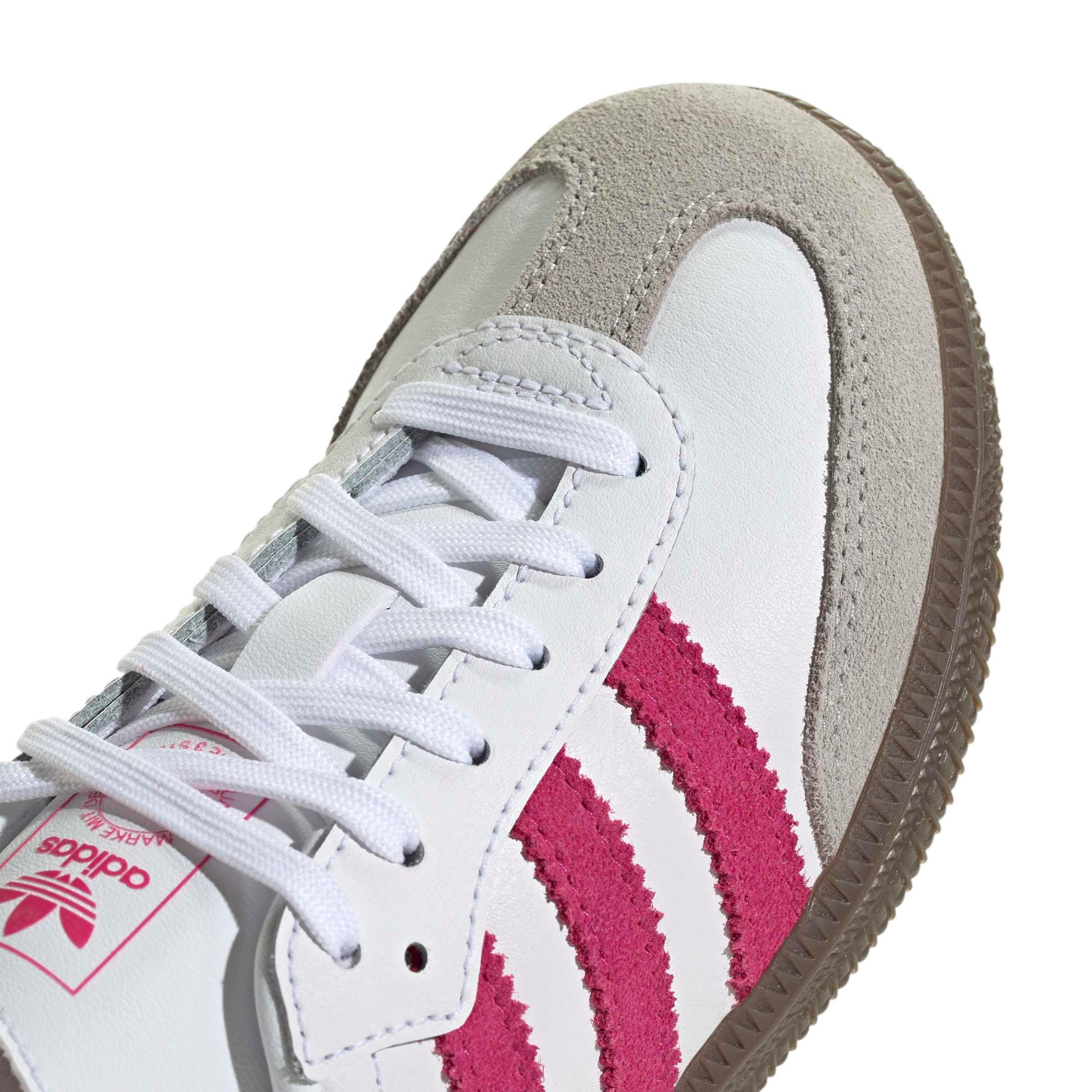 adidas Originals Samba OG "Ftwr White/Real Magenta/Gum 5" Preschool Girls' Shoe - WHITE/MAGENTA/GUM Thumbnail View 7