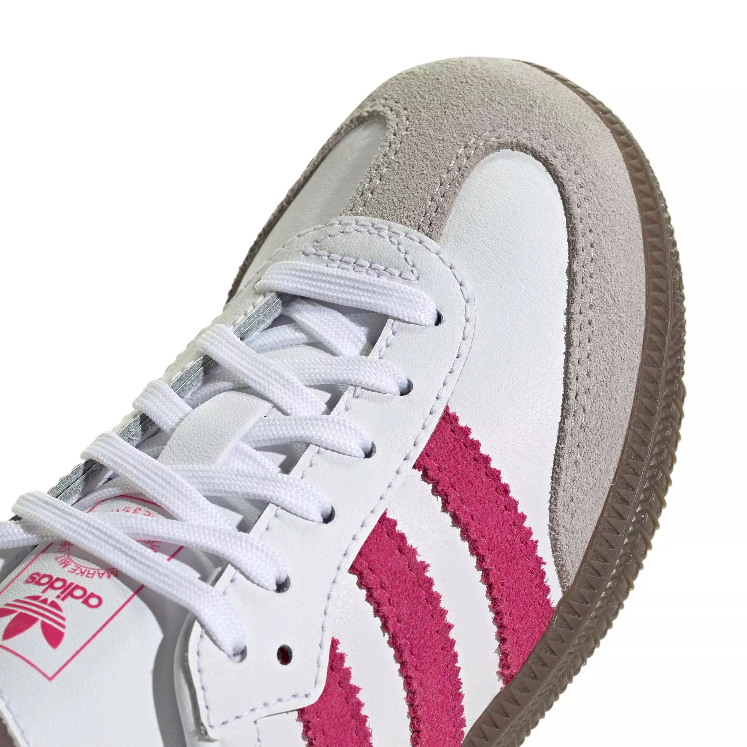 adidas Originals Samba OG "Ftwr White/Real Magenta/Gum 5" Preschool Girls' Shoe - WHITE/MAGENTA/GUM
