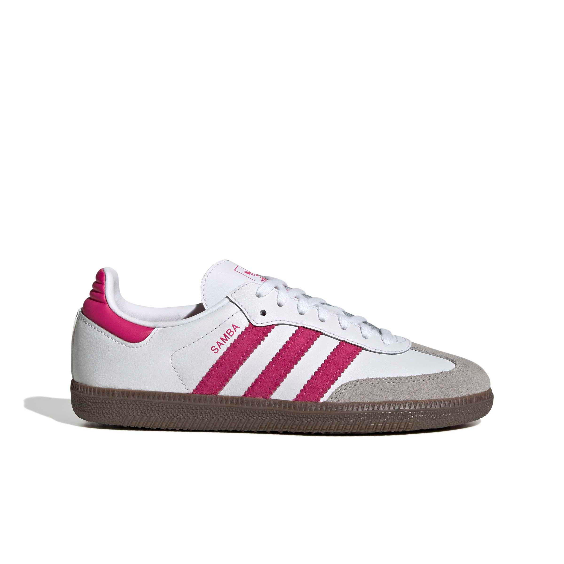 adidas Originals Samba OG "Ftwr White/Real Magenta/Gum 5" Grade School Girls' Shoe - WHITE/MAGENTA/GUM Thumbnail View 1