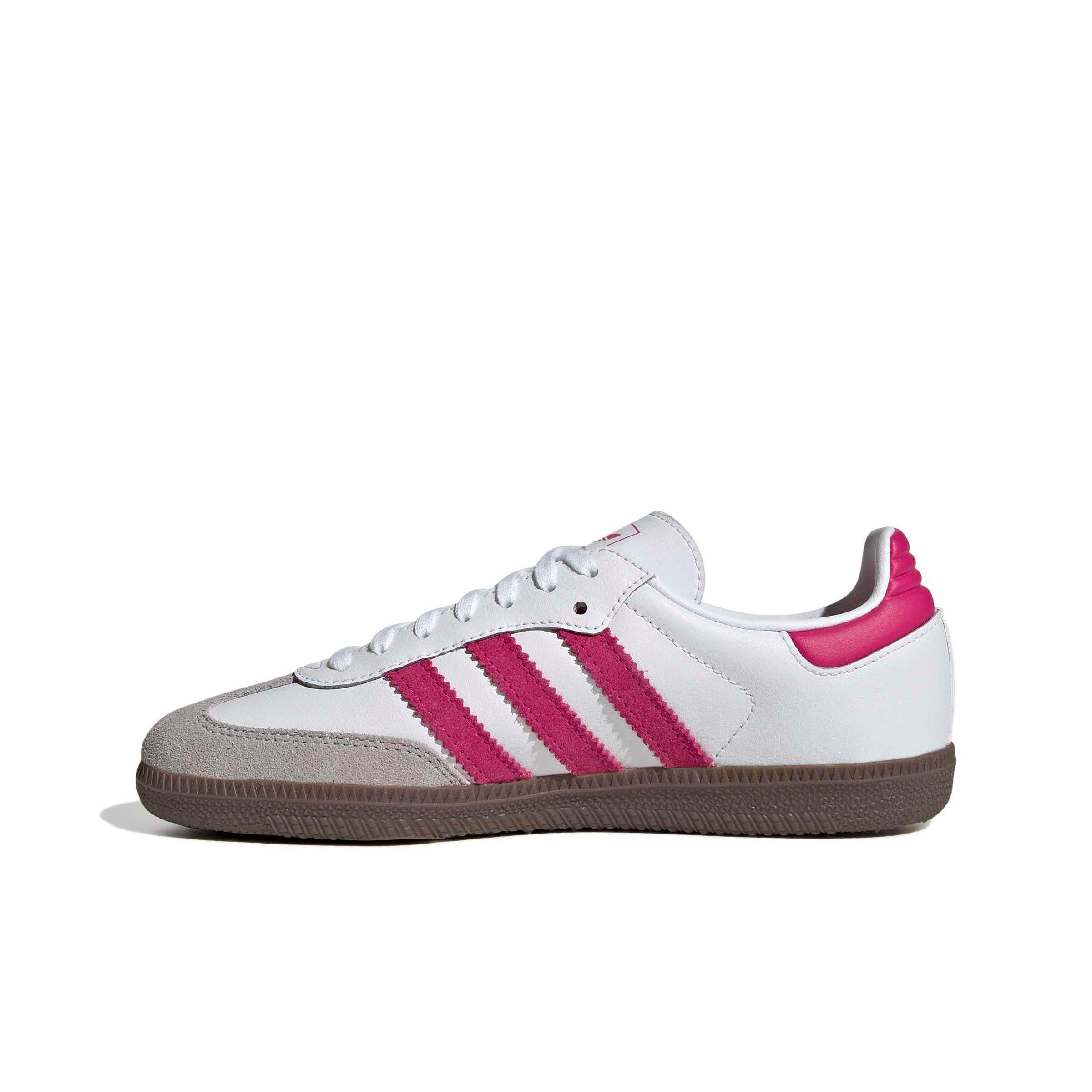 adidas Originals Samba OG "Ftwr White/Real Magenta/Gum 5" Grade School Girls' Shoe - WHITE/MAGENTA/GUM Thumbnail View 2