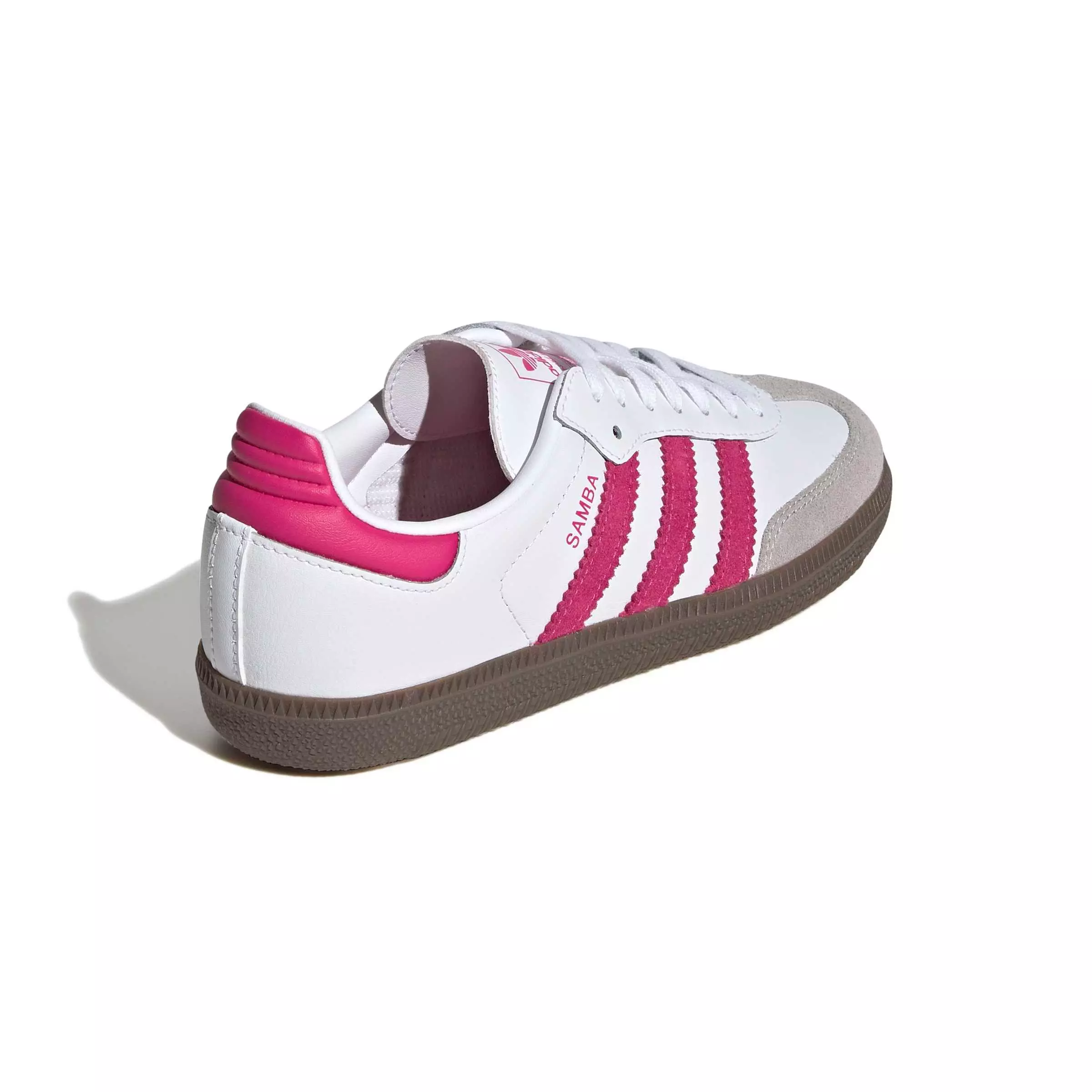 adidas Originals Samba OG "Ftwr White/Real Magenta/Gum 5" Grade School Girls' Shoe - WHITE/MAGENTA/GUM