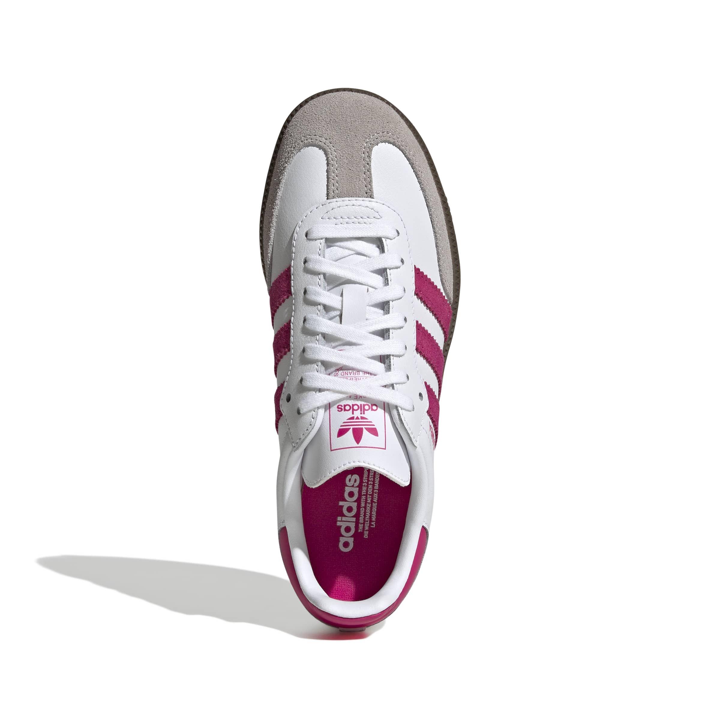 adidas Originals Samba OG "Ftwr White/Real Magenta/Gum 5" Grade School Girls' Shoe - WHITE/MAGENTA/GUM Thumbnail View 5