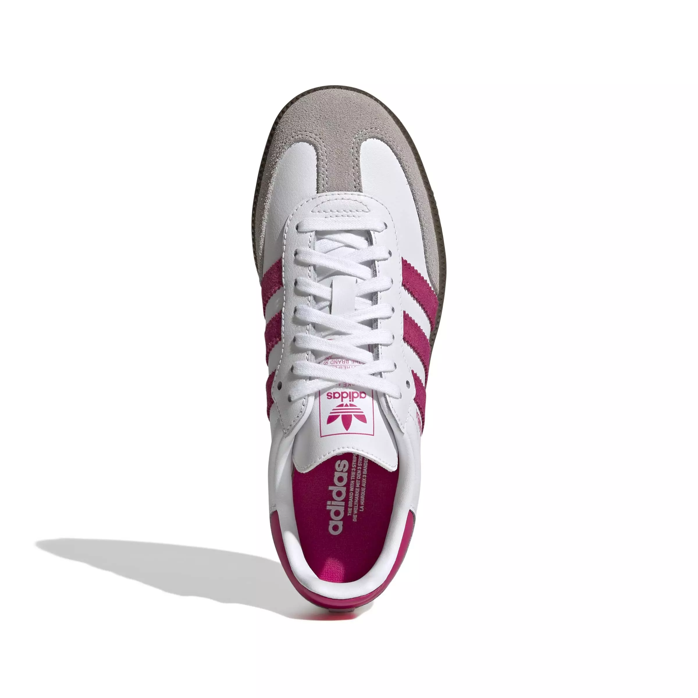 adidas Originals Samba OG "Ftwr White/Real Magenta/Gum 5" Grade School Girls' Shoe - WHITE/MAGENTA/GUM