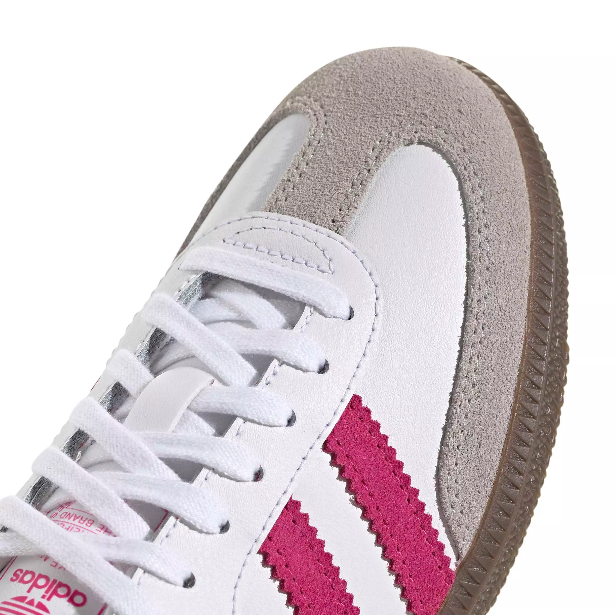adidas Originals Samba OG "Ftwr White/Real Magenta/Gum 5" Grade School Girls' Shoe - WHITE/MAGENTA/GUM