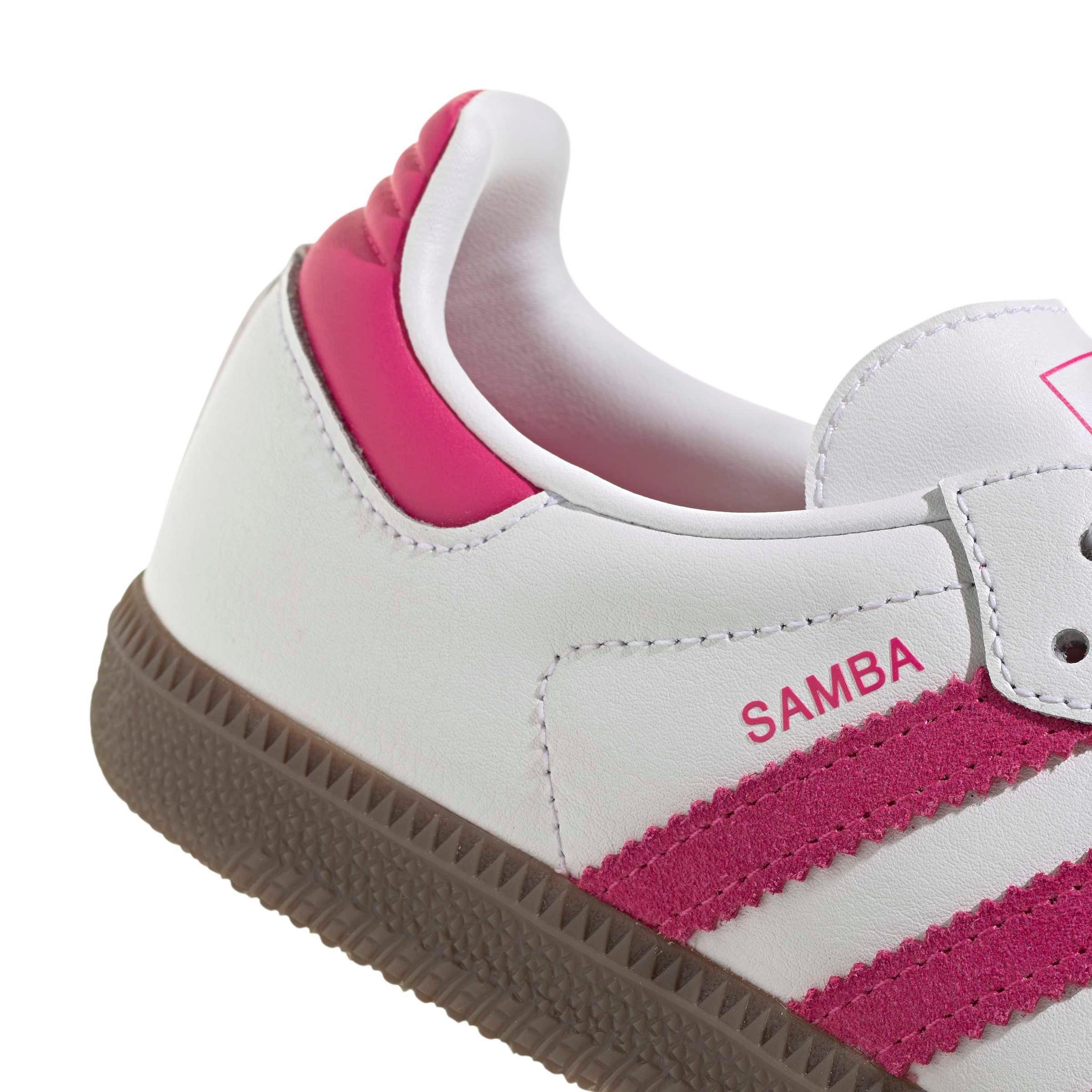 adidas Originals Samba OG "Ftwr White/Real Magenta/Gum 5" Grade School Girls' Shoe - WHITE/MAGENTA/GUM Thumbnail View 8