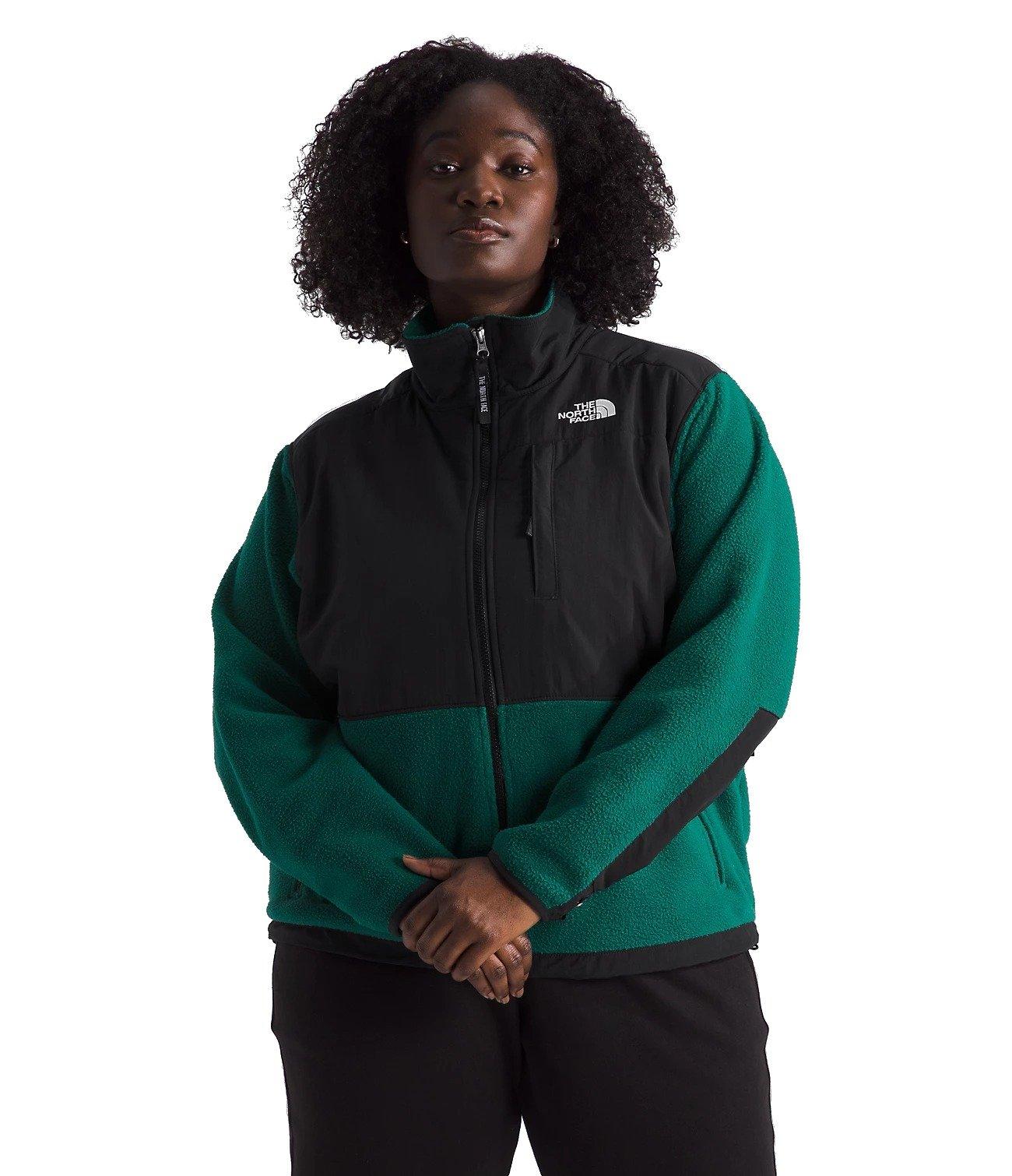 The North Face Women's Plus Retro Denali Jacket -Green/Black - GREEN/BLACK