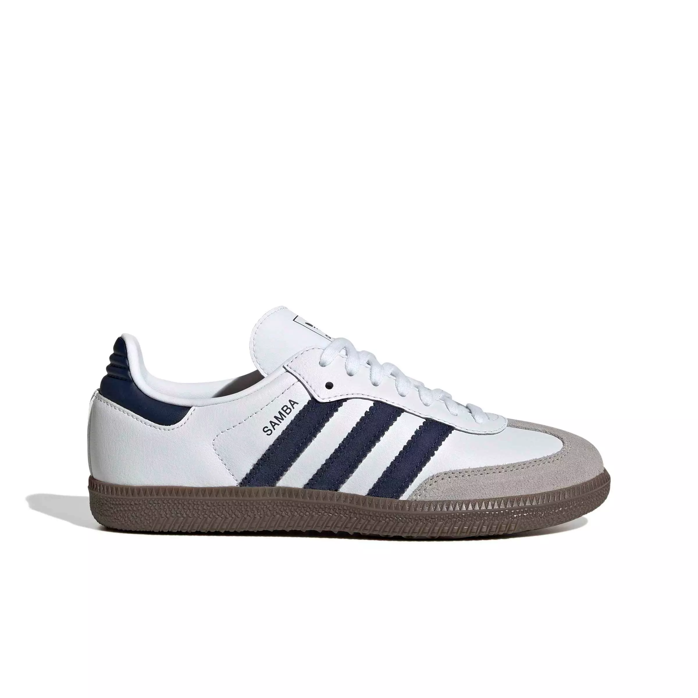 adidas Originals Samba OG "Ftwr White/Night Indigo/Gum 5" Grade School Boys' Shoe - WHITE/INDIGO/GUM