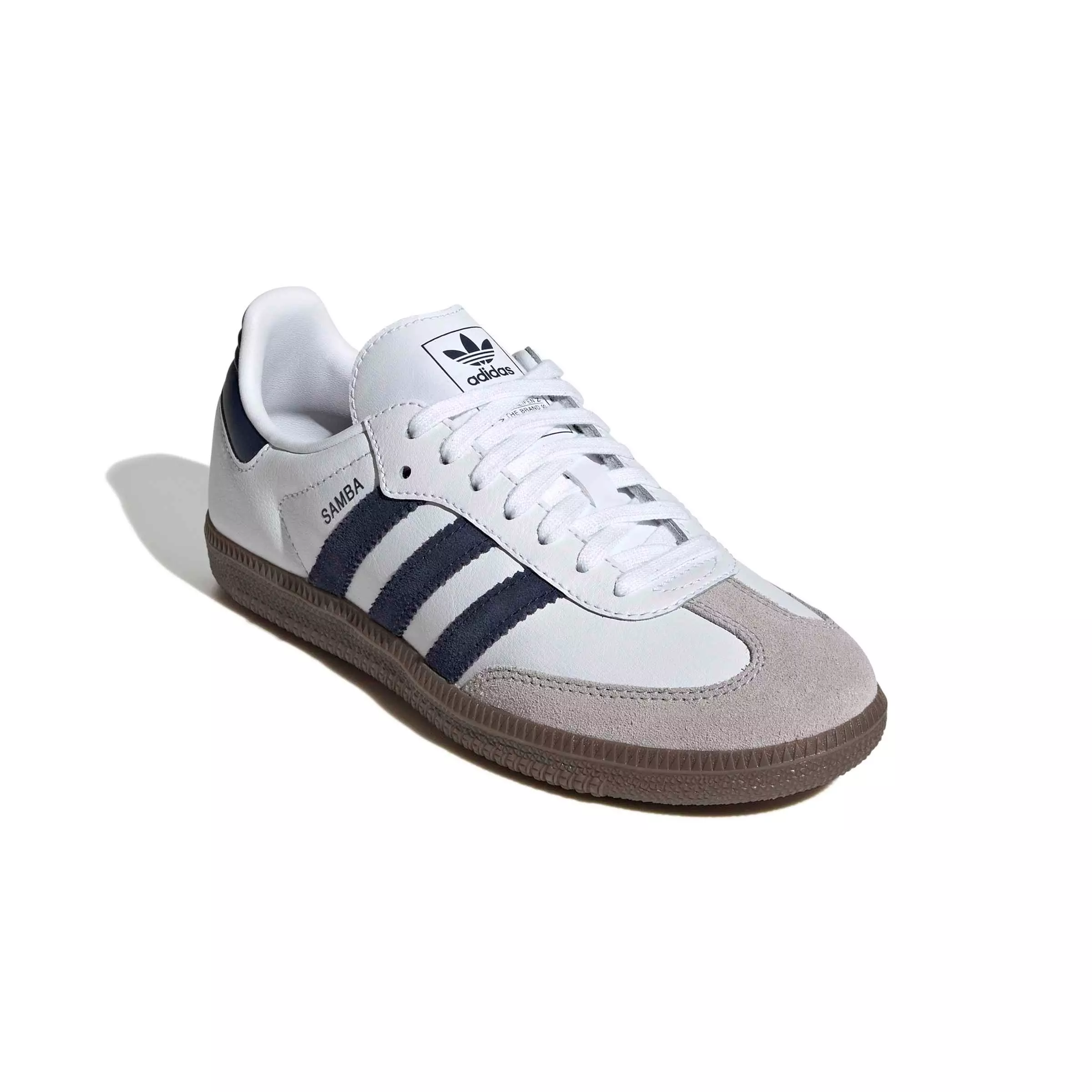 adidas Originals Samba OG "Ftwr White/Night Indigo/Gum 5" Grade School Boys' Shoe - WHITE/INDIGO/GUM