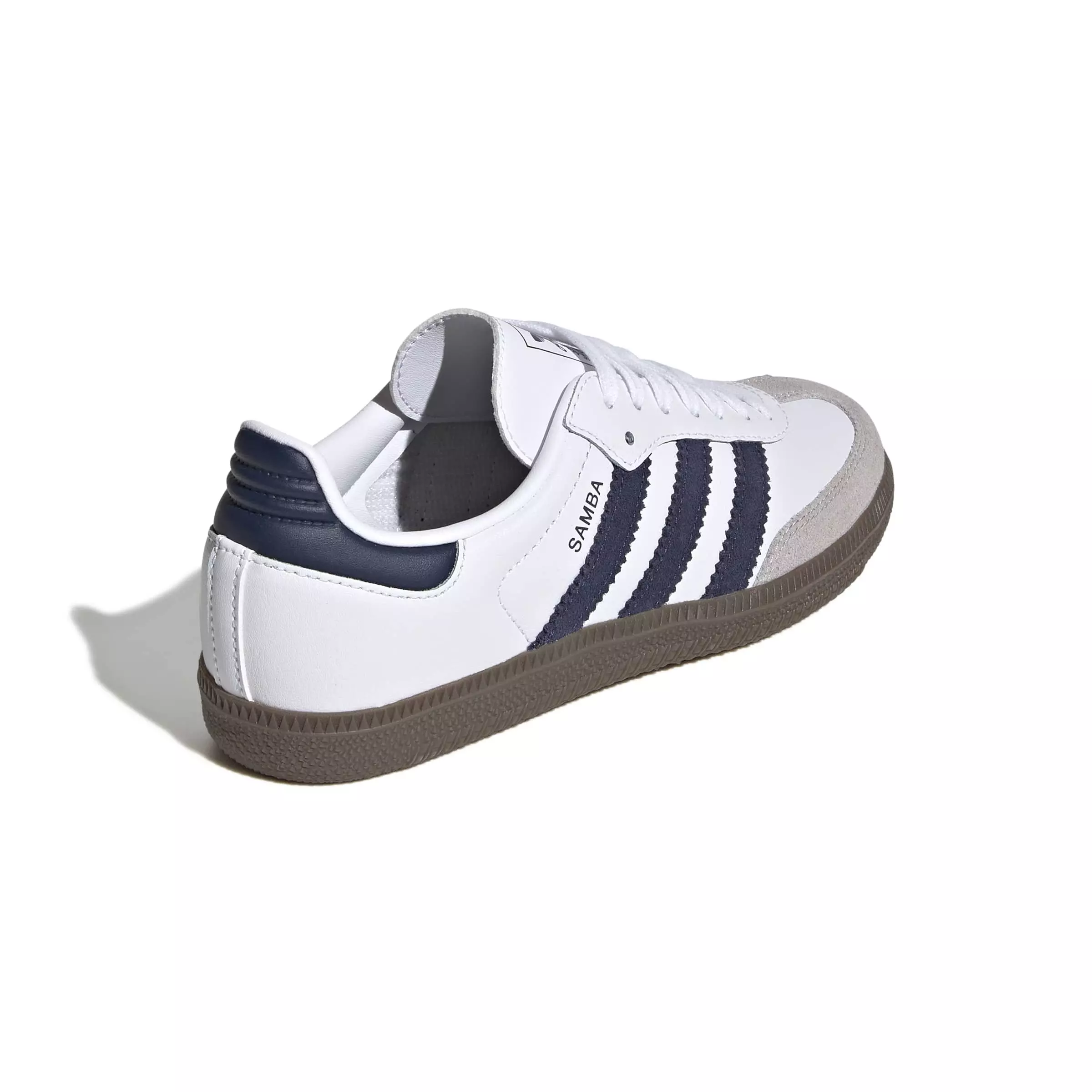 adidas Originals Samba OG "Ftwr White/Night Indigo/Gum 5" Grade School Boys' Shoe - WHITE/INDIGO/GUM