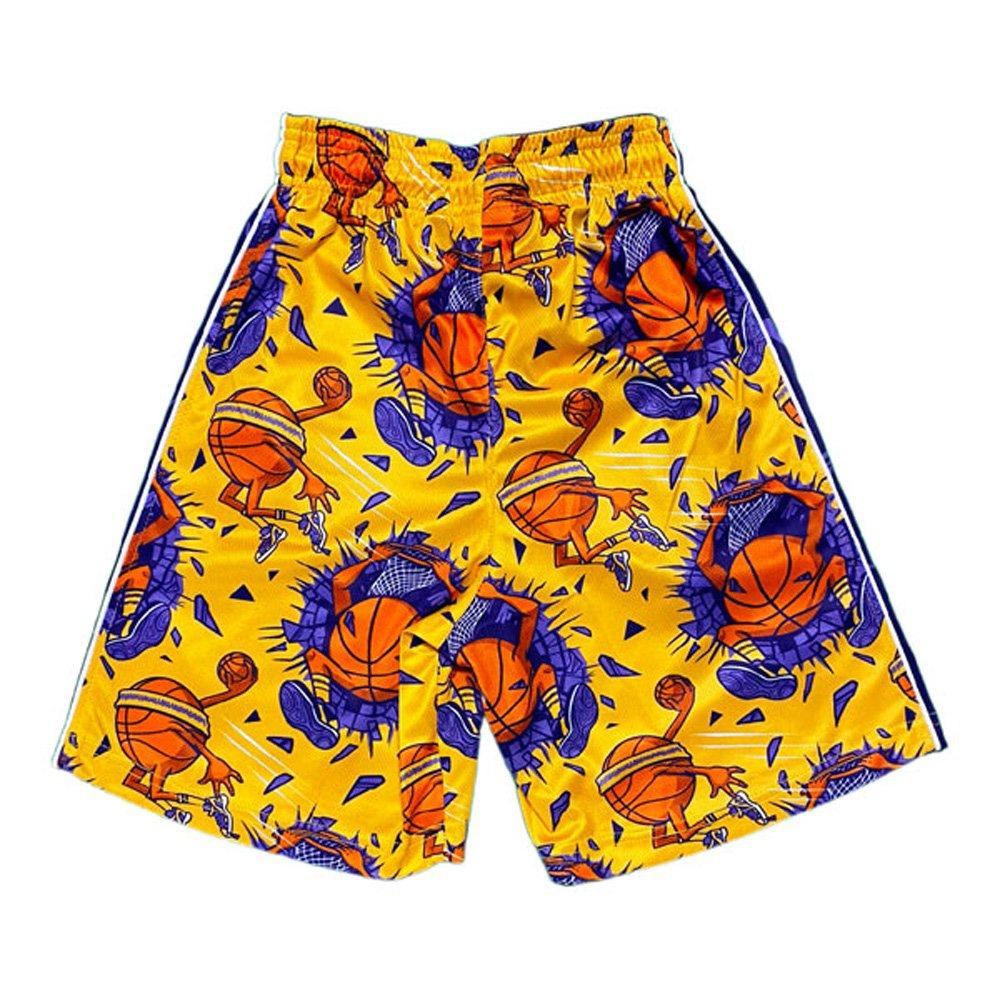 Flow Society Buzzer Beater Big Boys' Yellow/Purple Attack Shorts