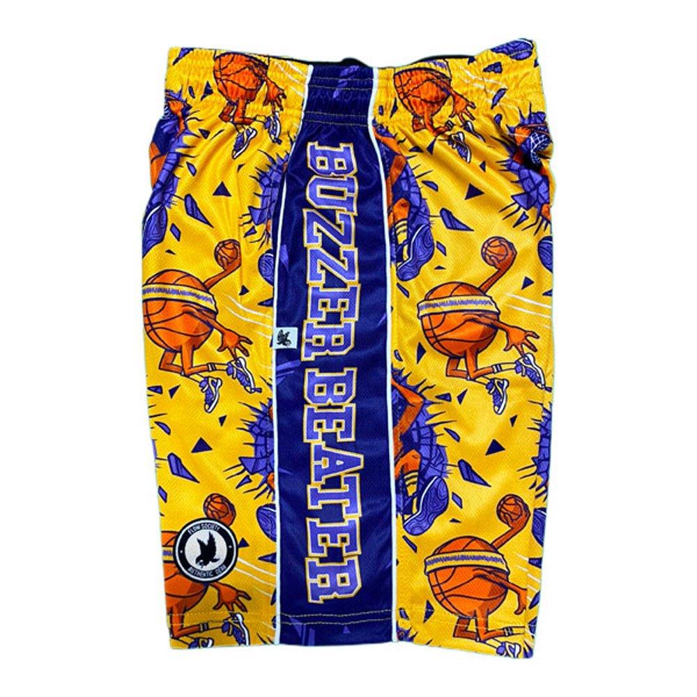 Flow Society Buzzer Beater Big Boys' Yellow/Purple Attack Shorts