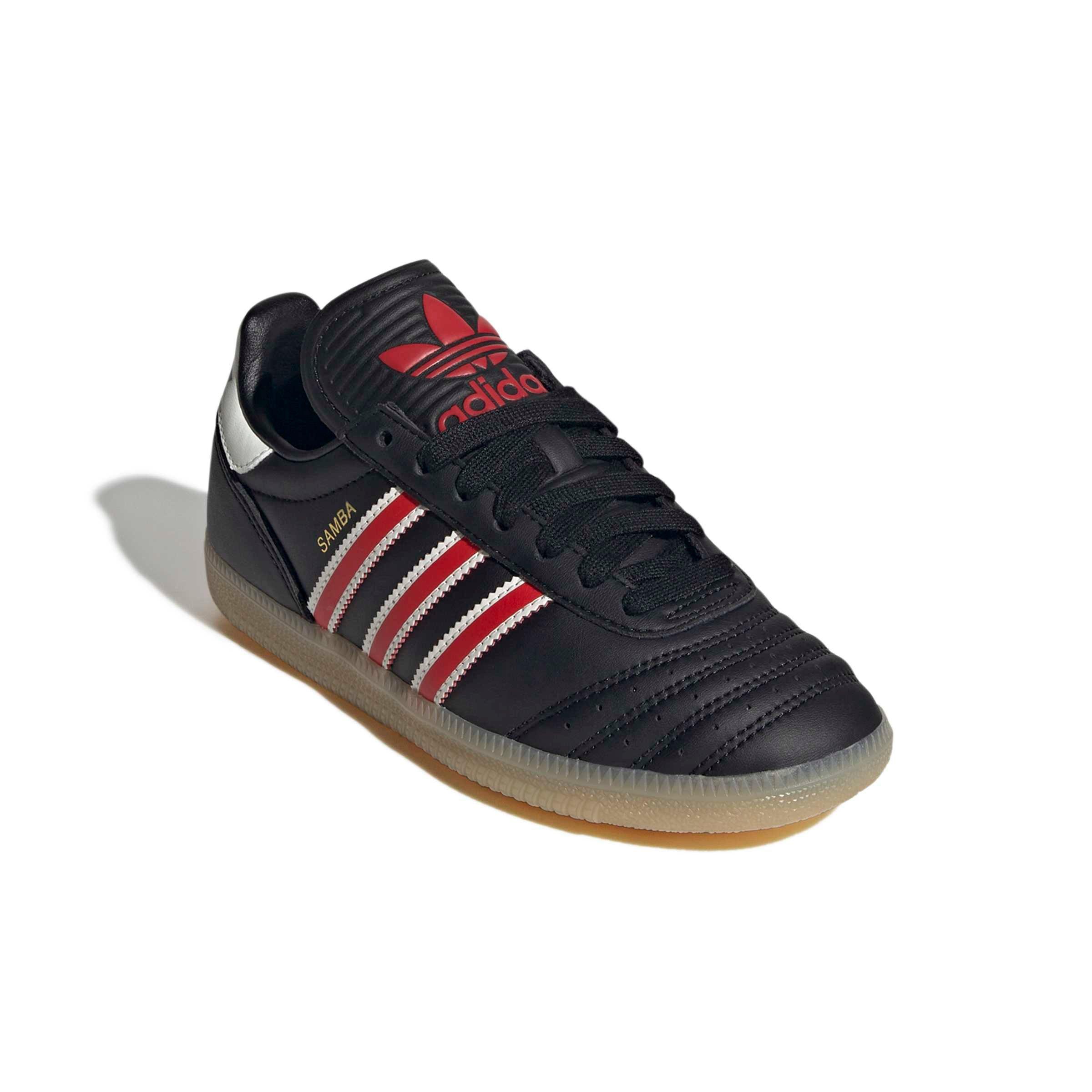 adidas Originals Samba JP Grade School Boys' "Core Black/Red/Gum 3" Shoe