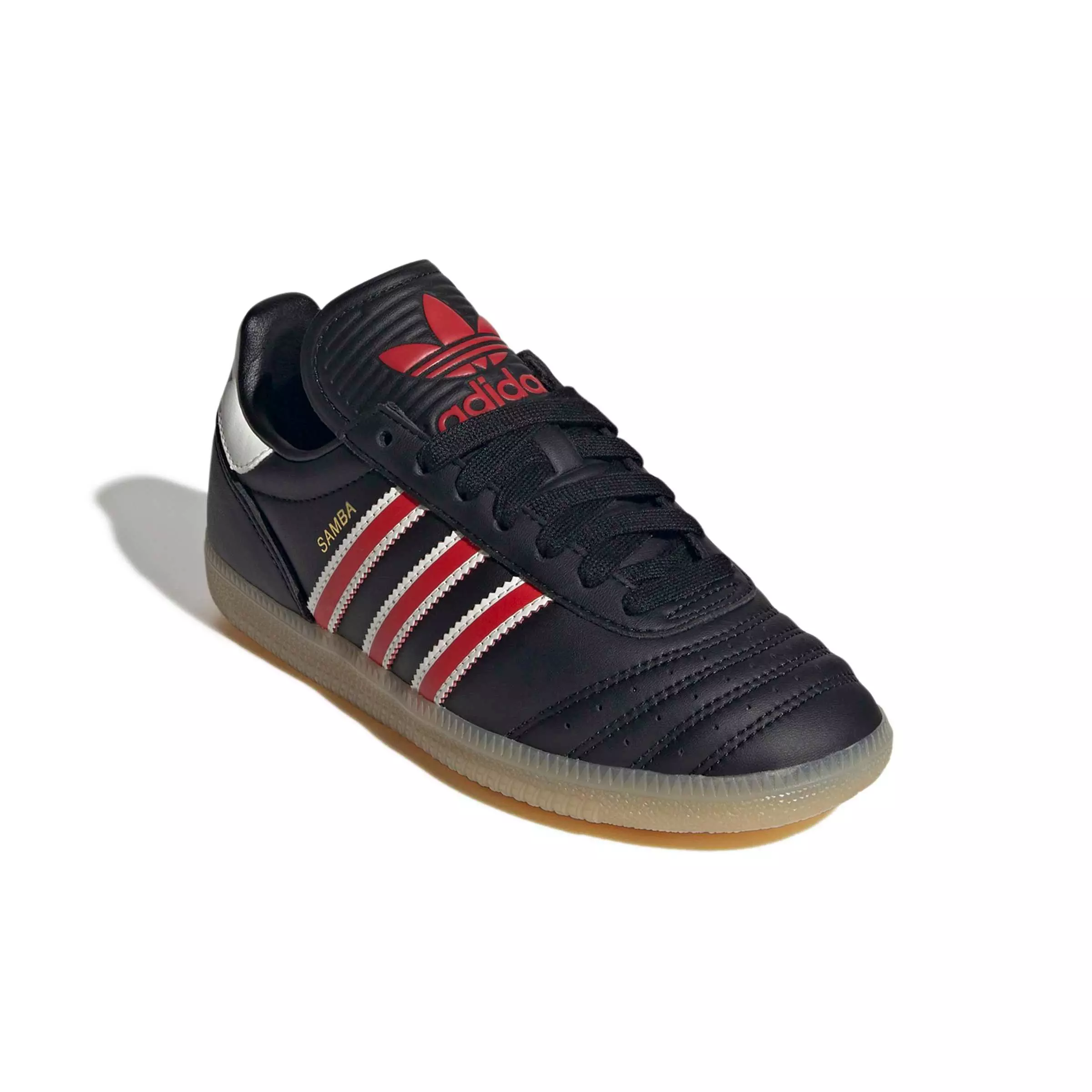 adidas Originals Samba JP "Core Black/Red/Gum 3" Grade School Boys' Shoe - BLACK/RED/GUM