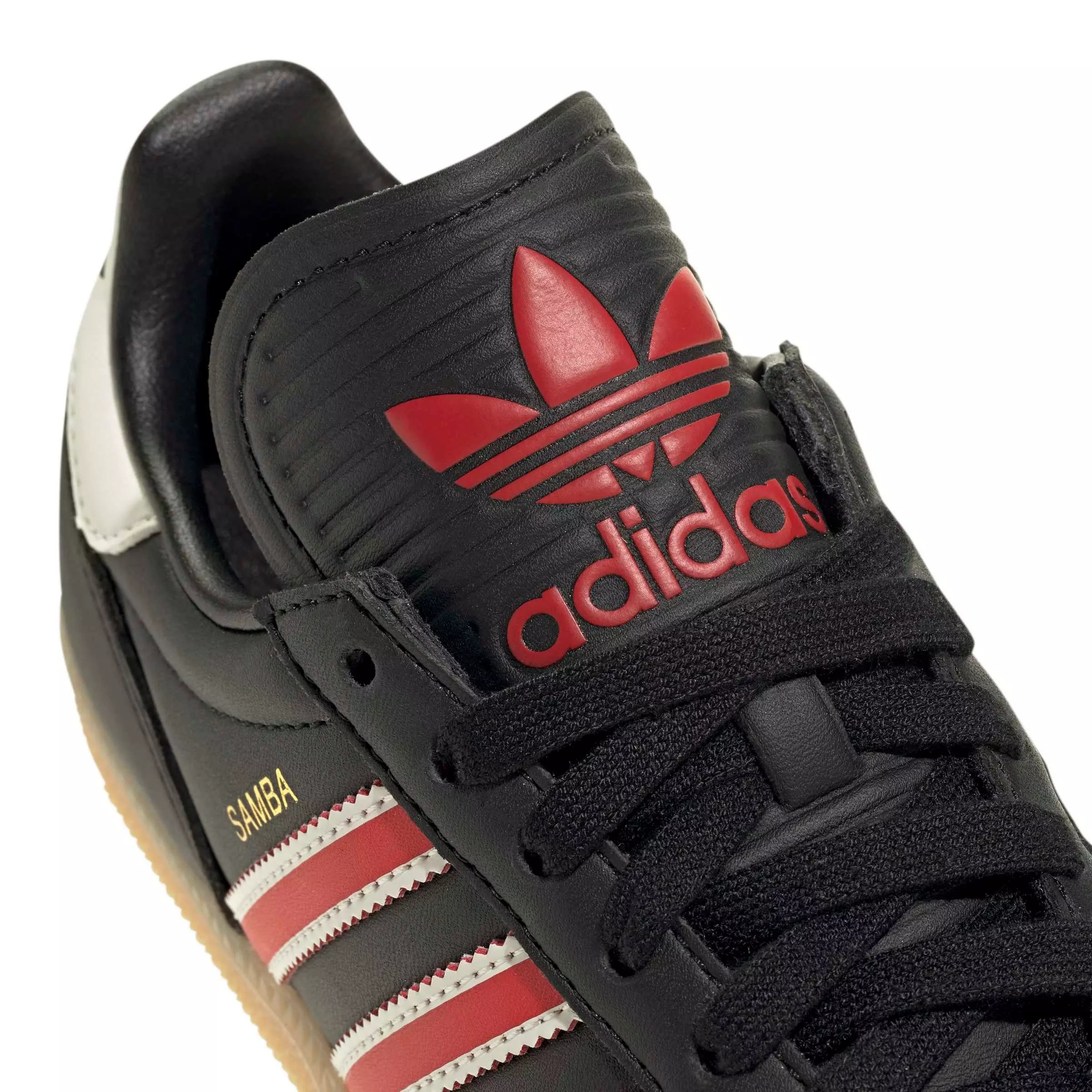 adidas Originals Samba JP "Core Black/Red/Gum 3" Grade School Boys' Shoe - BLACK/RED/GUM
